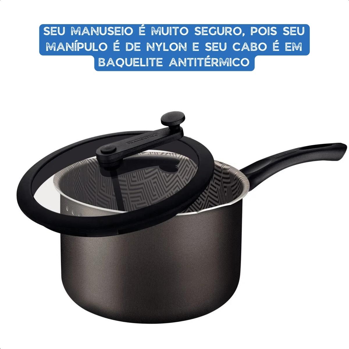 Pipoqueira Paris Alumínio Revestimento em Antiaderente Starflon Max Chumbo Tramontina - 28536622