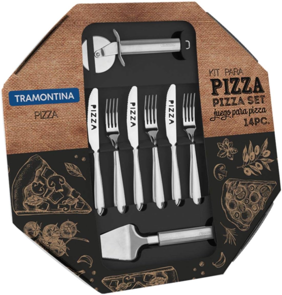 Jogo para Pizza Aço Inox 14 Peças Laguna Tramontina - 66906680