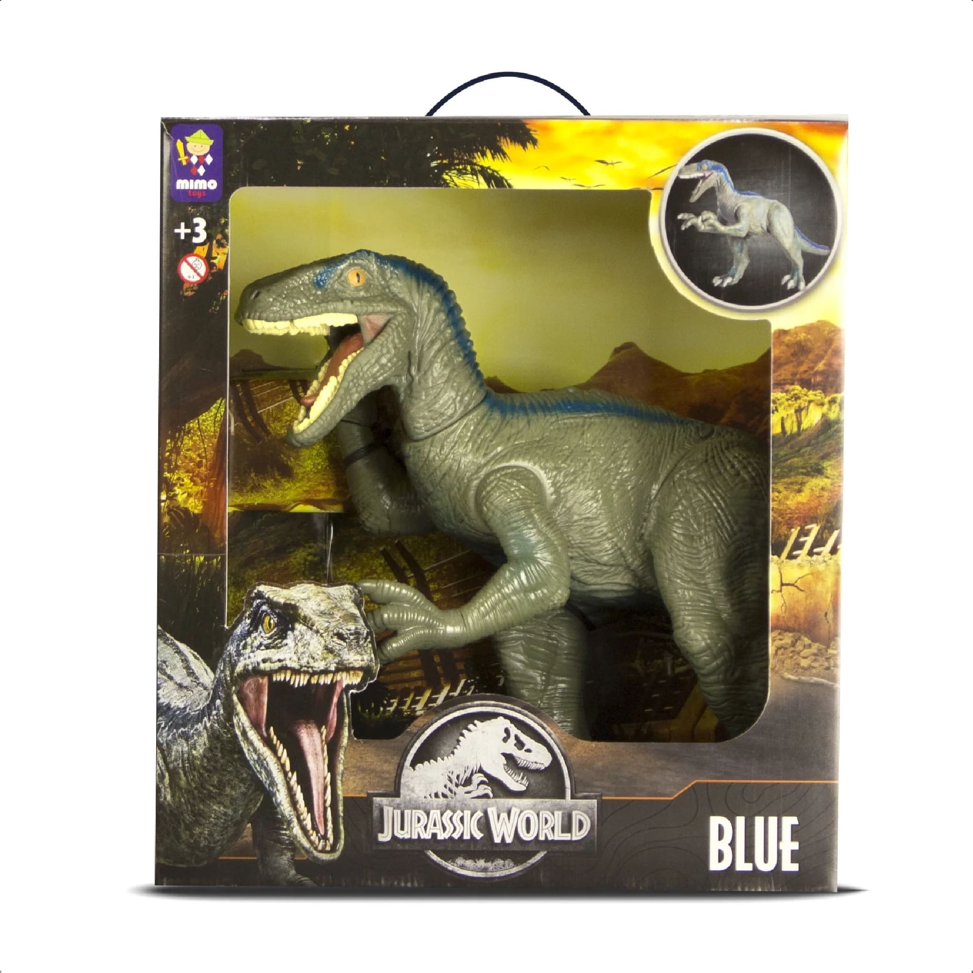 Brinquedo Dinossauro Blue 50cm Articulado Detalhes Realistas E Autênticos +3 Anos Mimo Toys - 0751