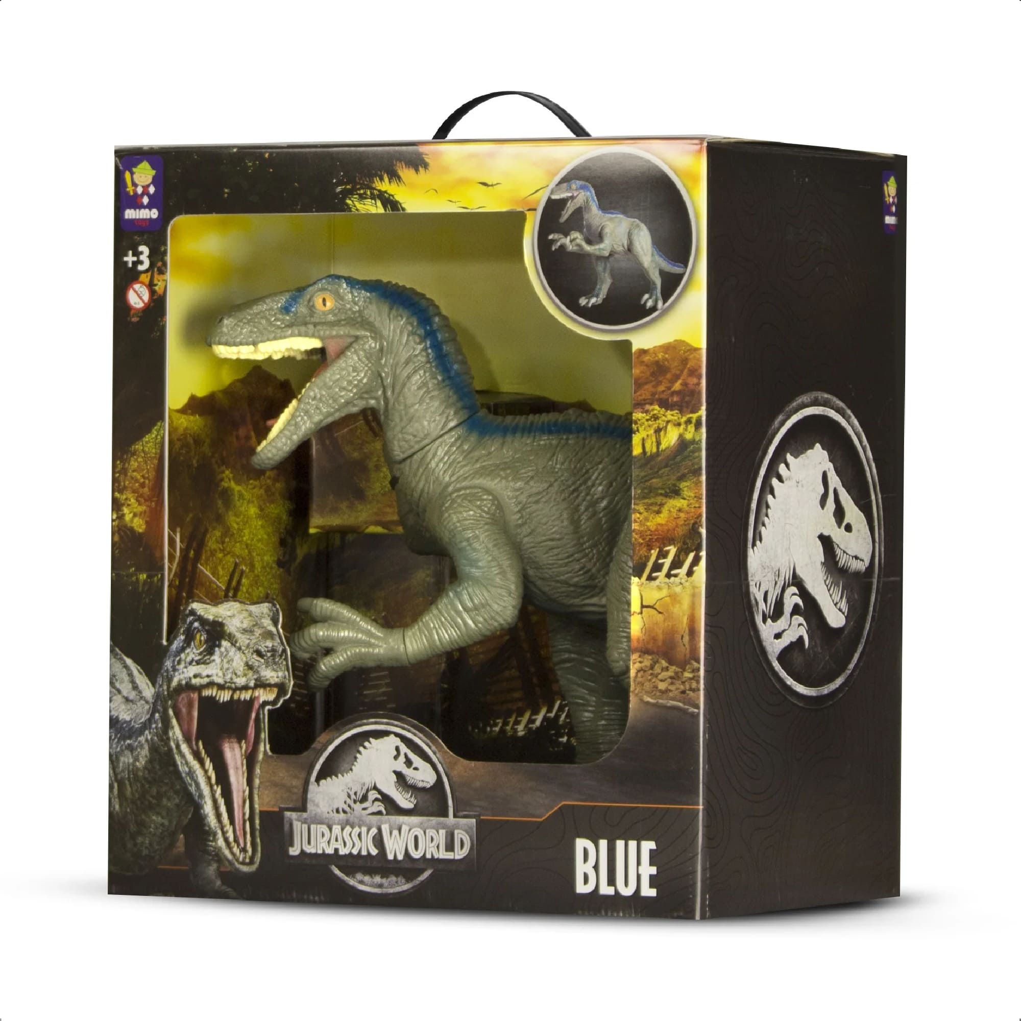Brinquedo Dinossauro Blue 50cm Articulado Detalhes Realistas E Autênticos +3 Anos Mimo Toys - 0751