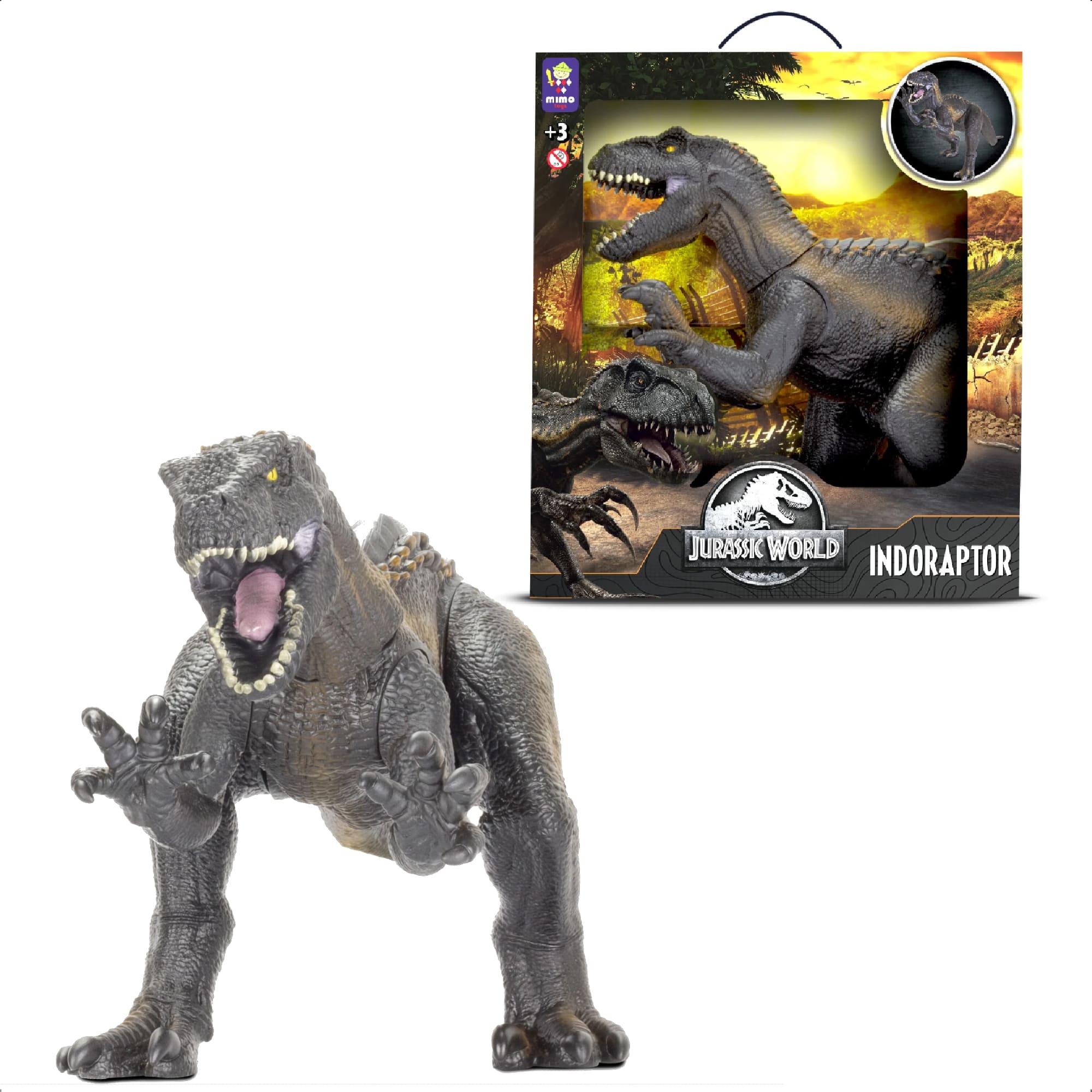 Brinquedo Dinossauro Indoraptor 50cm Articulado Realistas e Autênticos +3 Anos Mimo Toys - 0752