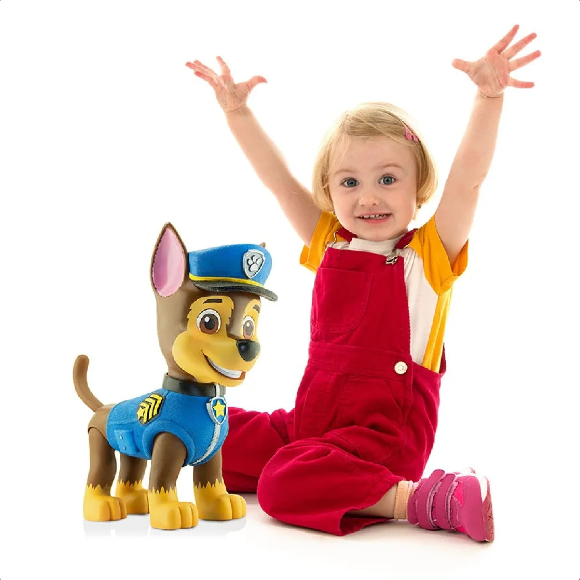 Boneco Chase Gigante 40cm Articulado Patrulha Canina Muito Fofo e Macio Mimo Toys - 0960