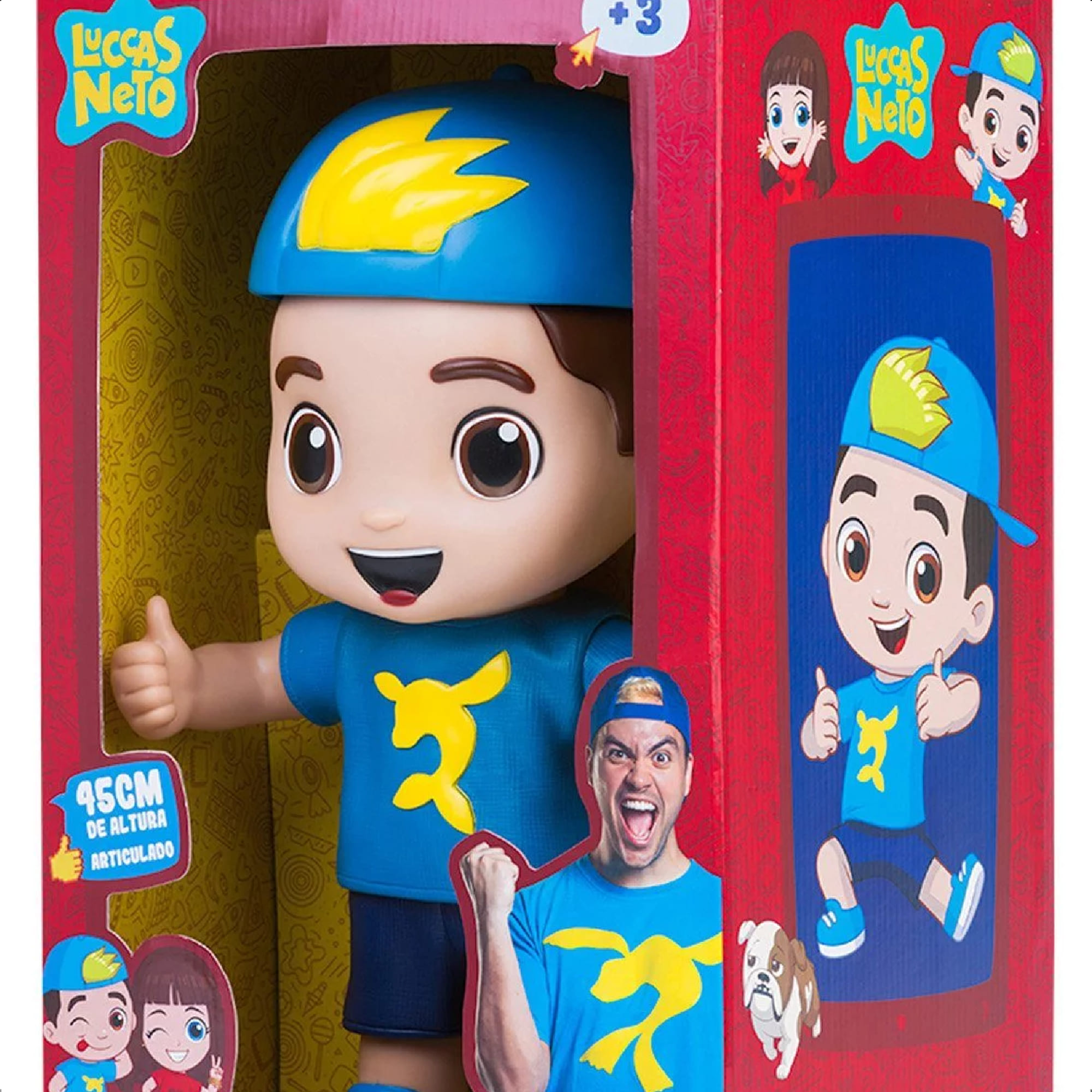 Boneco Luccas Neto Detalhes Realistas 5 Pontos De Articulações 45cm +De 3 Anos Mimo Toys - 1000
