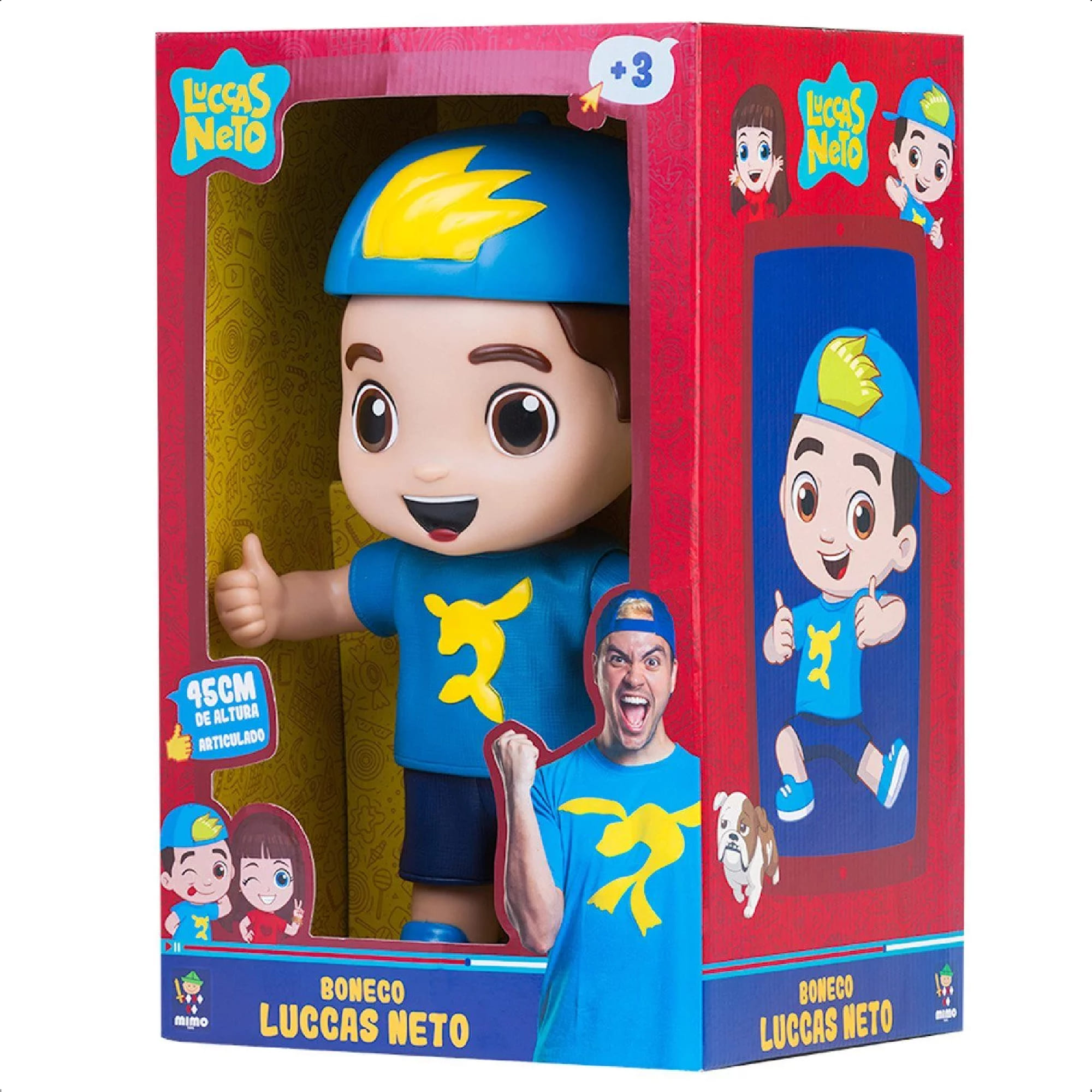 Boneco Luccas Neto Detalhes Realistas 5 Pontos De Articulações 45cm +De 3 Anos Mimo Toys - 1000