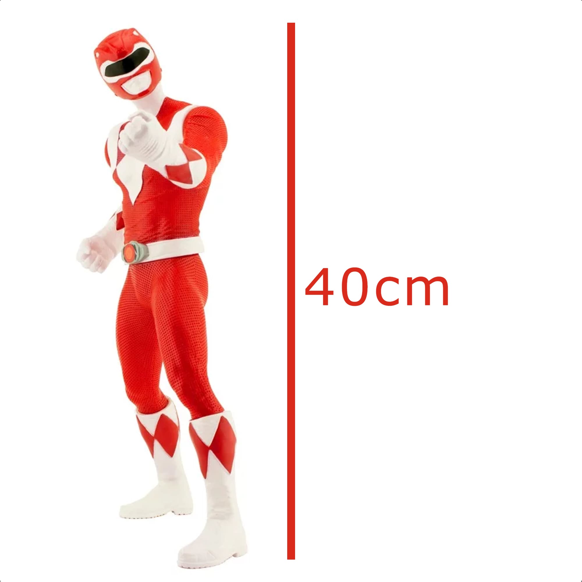 Boneco Power Ranger Vermelho Articulado Gigante 40CM Ação E Aventura +De 3 Anos Mimo Toys - 0851