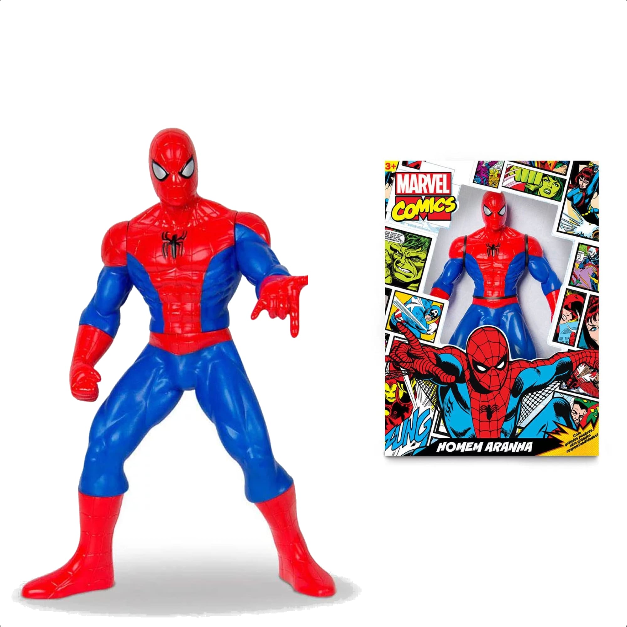 Boneco Homem Aranha Comics Gigante 45cm Articulado +3 Anos Mimo Toys - 0550