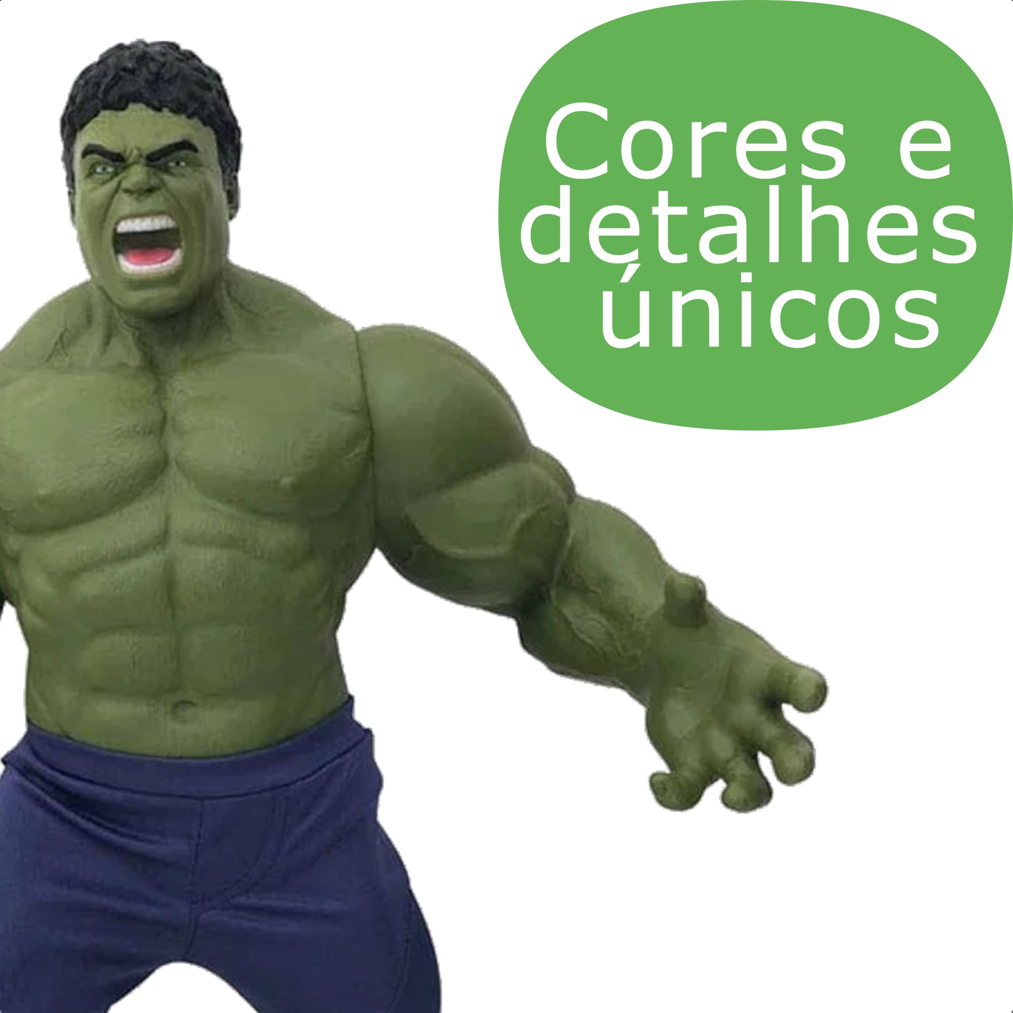 Boneco Hulk End Game Articulado Gigante 50cm Cores e Detalhes Únicos Vingadores Mimo Toys - 0585