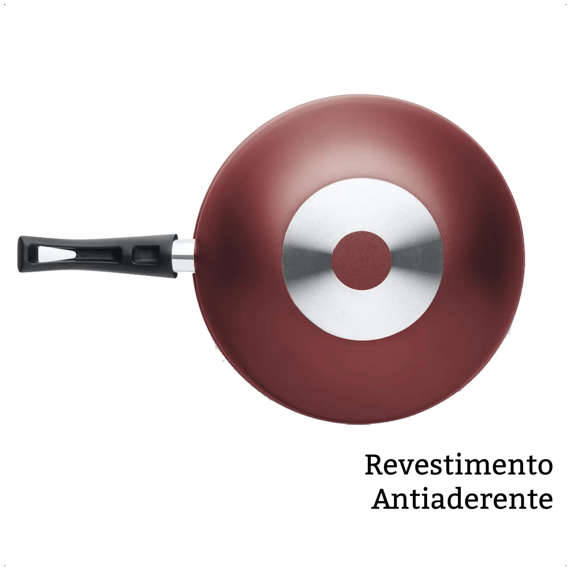 Panela Frigideira Wok Antiaderente Flora Capacidade de 4,3 Litros Cereja Número 28 MTA - 8905