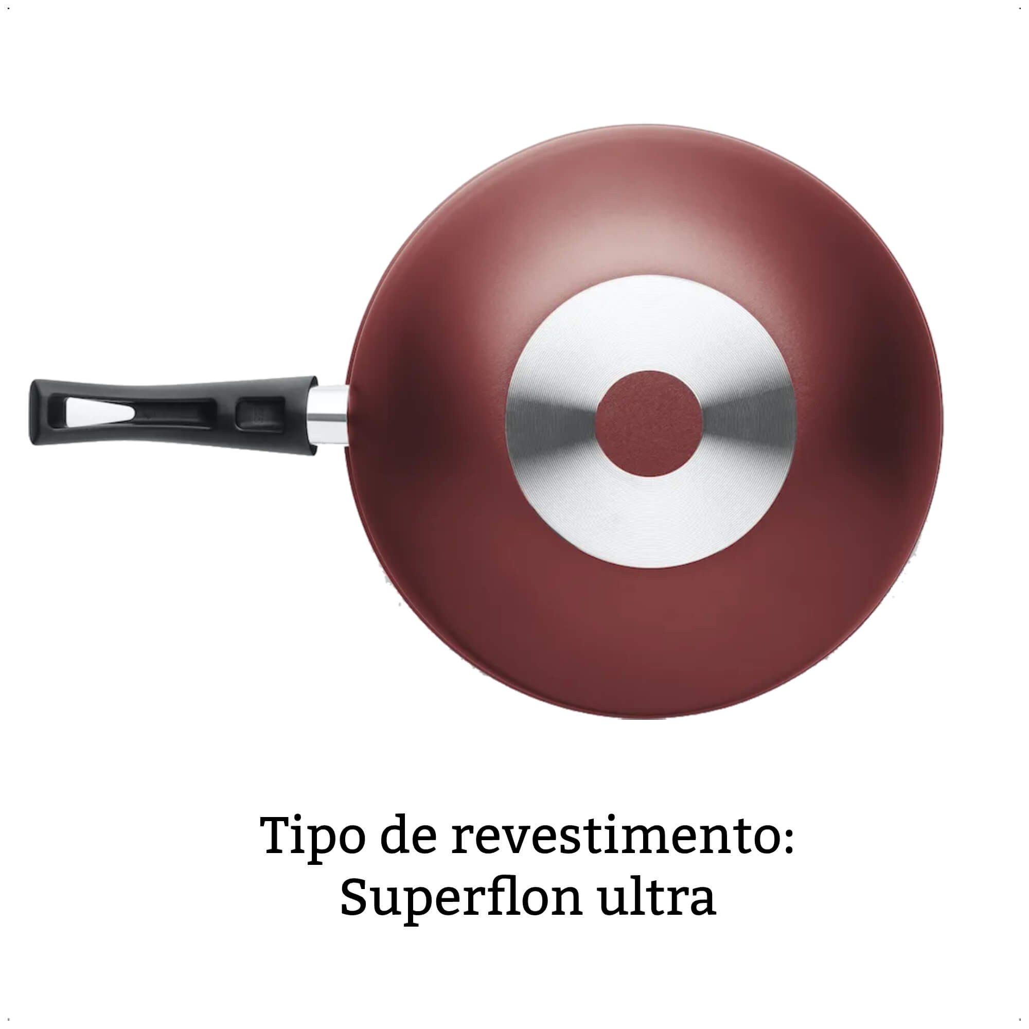 Panela Frigideira Wok Antiaderente Flora Capacidade de 4,3 Litros Cereja Número 28 MTA - 8905