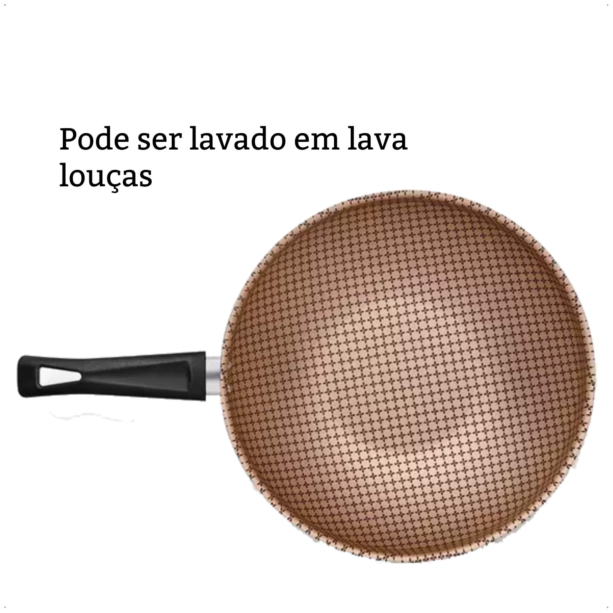 Panela Frigideira Wok Antiaderente Flora Capacidade de 4,3 Litros Cereja Número 28 MTA - 8905