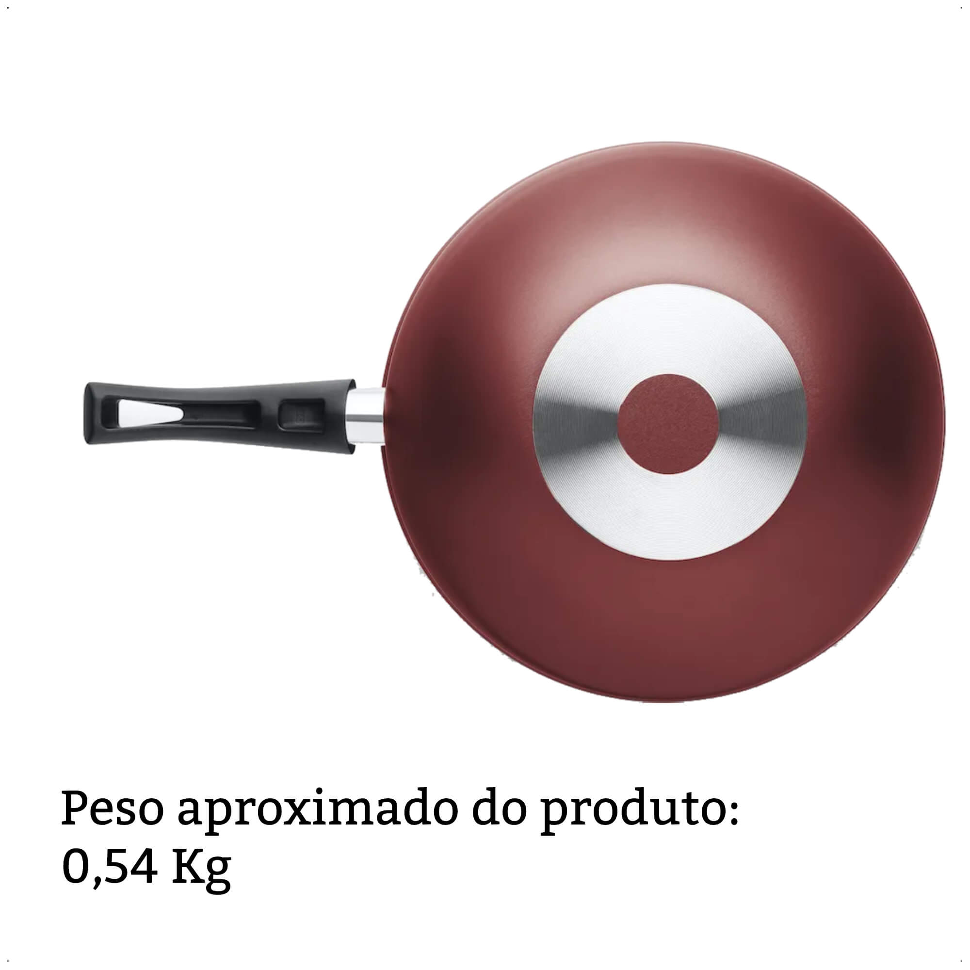 Panela Frigideira Wok Antiaderente Flora Capacidade de 4,3 Litros Cereja Número 28 MTA - 8905