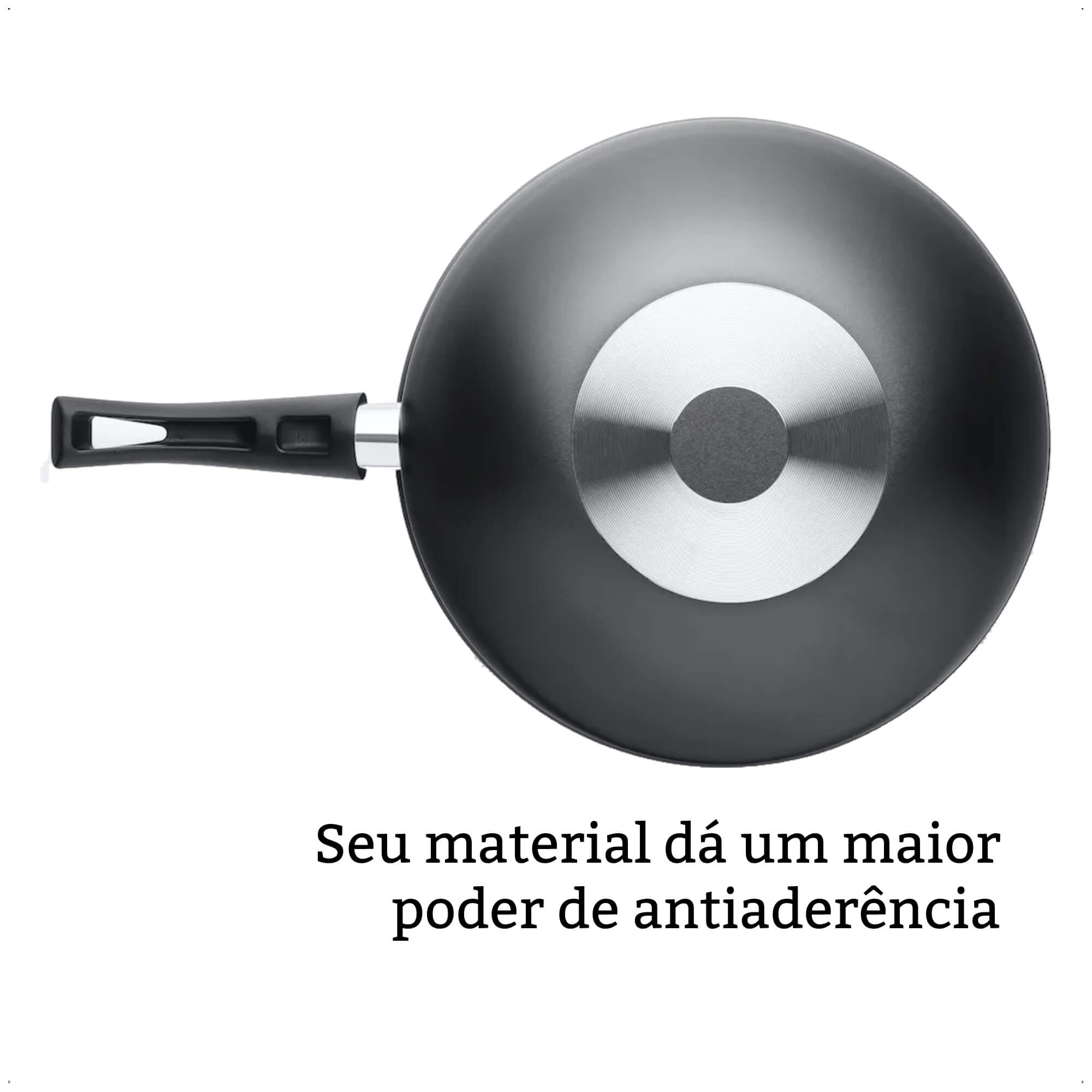 Panela Frigideira Wok 28cm 4,3L Alumínio Antiaderente Flora Grafite MTA - 8101