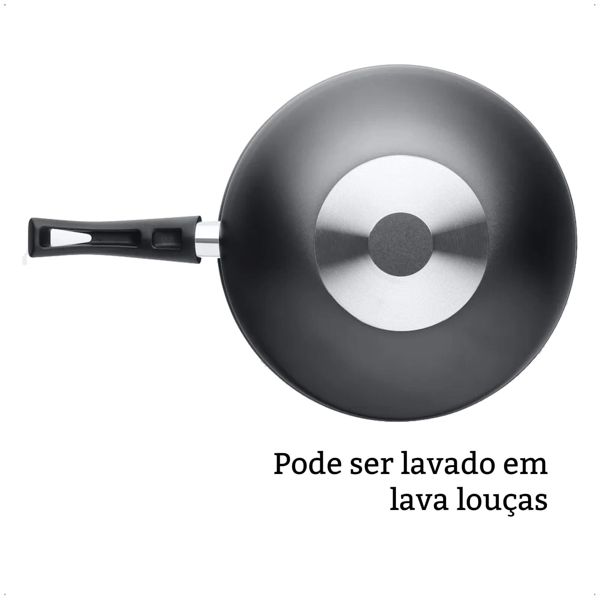 Panela Frigideira Wok 28cm 4,3L Alumínio Antiaderente Flora Grafite MTA - 8101