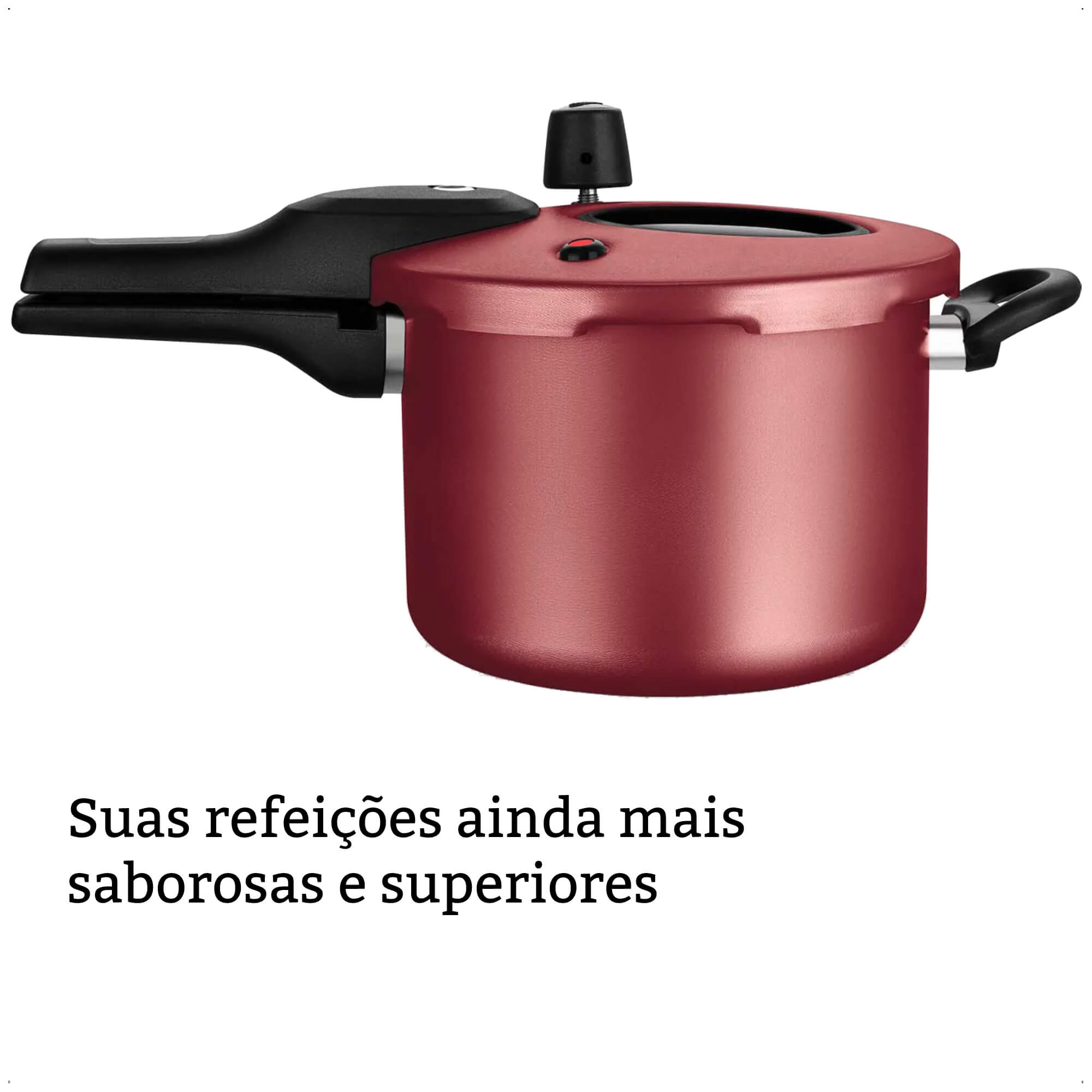 Panela de Pressão 4,5L Antiaderente com Visor na Tampa Cereja MTA - 6601