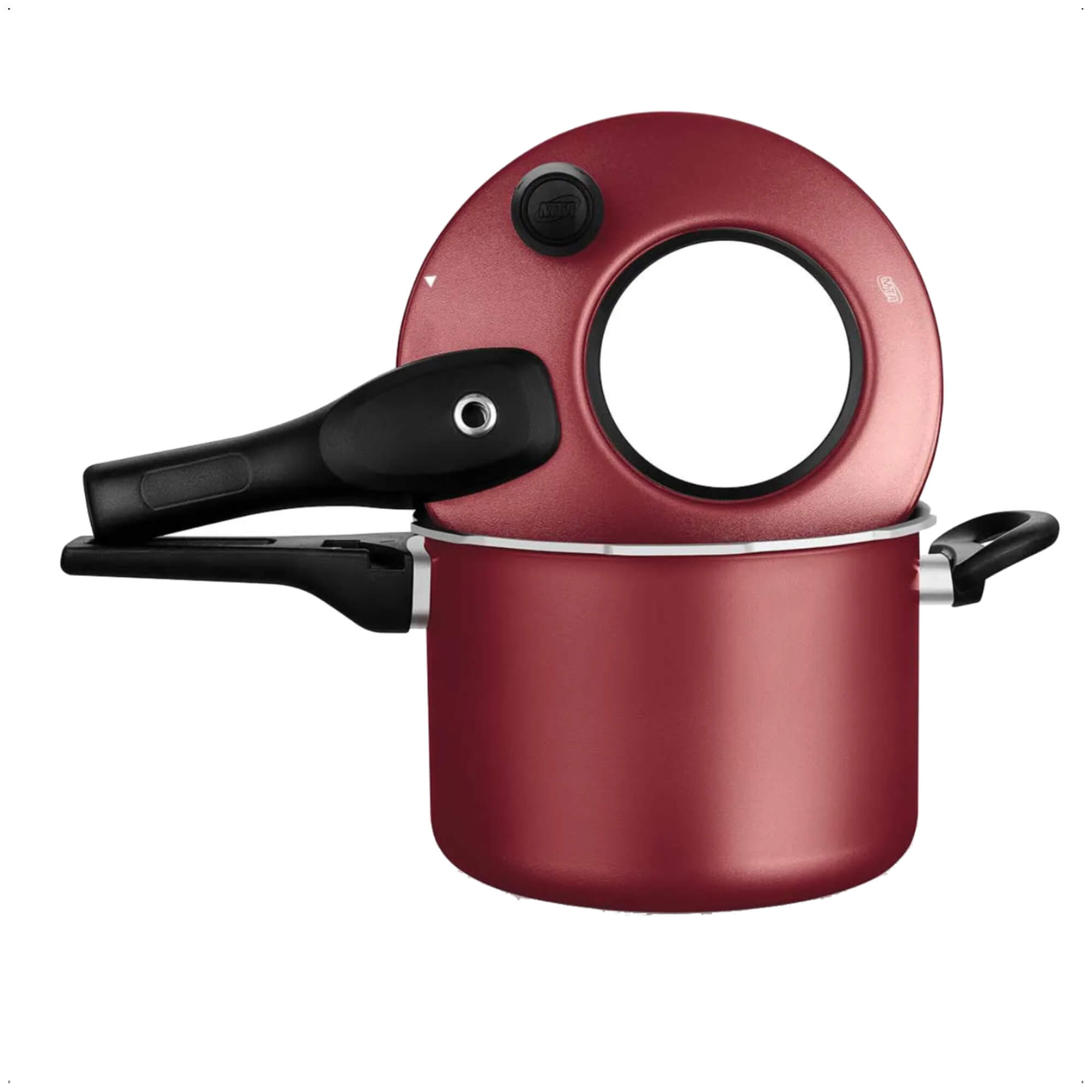 Panela de Pressão 4,5L Antiaderente com Visor na Tampa Cereja MTA - 6601