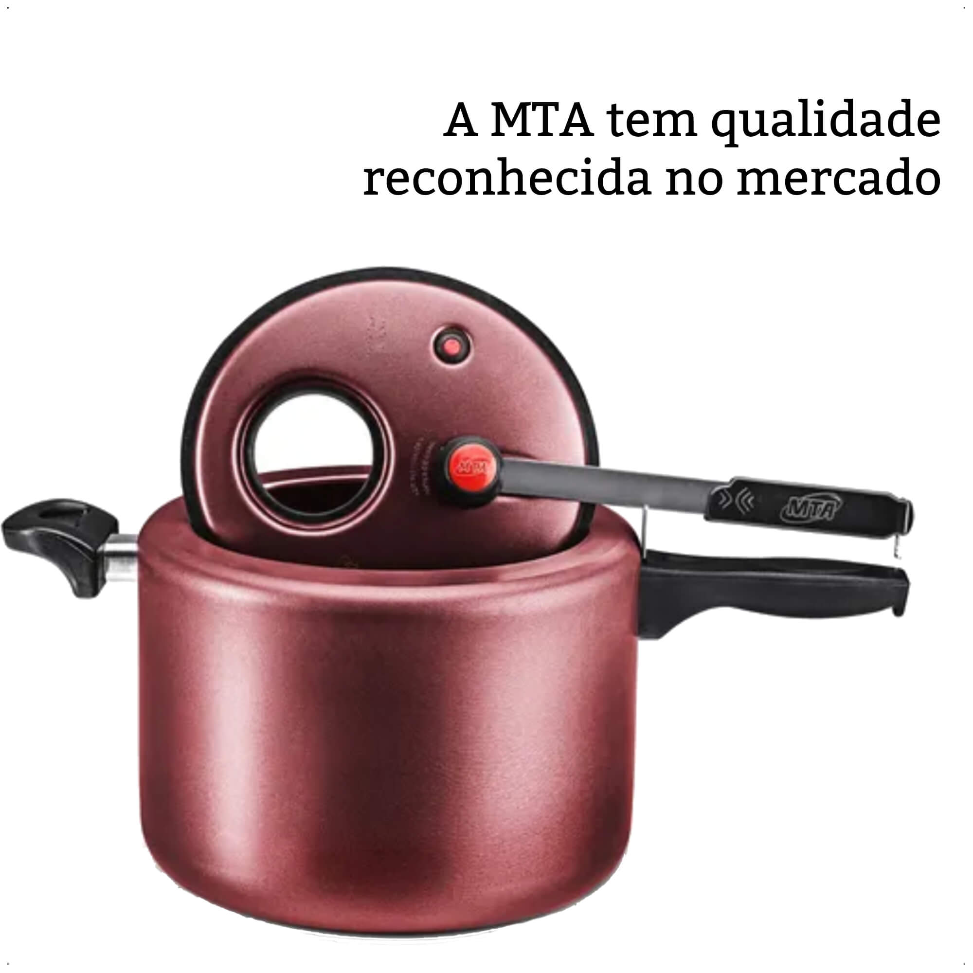 Panela de Pressão 4,5L Antiaderente Cereja com Visor na Tampa MTA - 6023