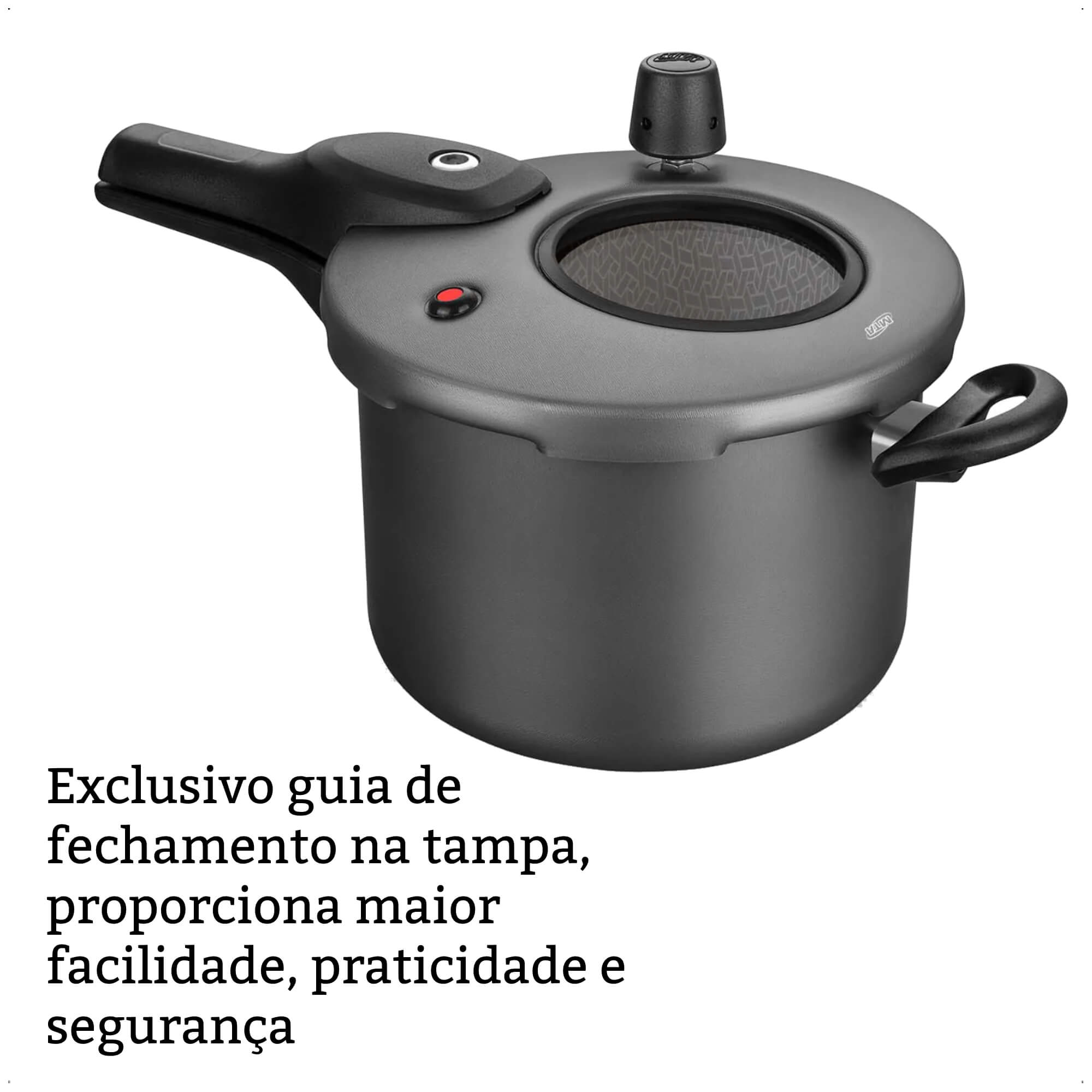 Panela de Pressão Grafite Antiaderente com 4,5L de Capacidade Fechamento Externo Superior MTA 6600