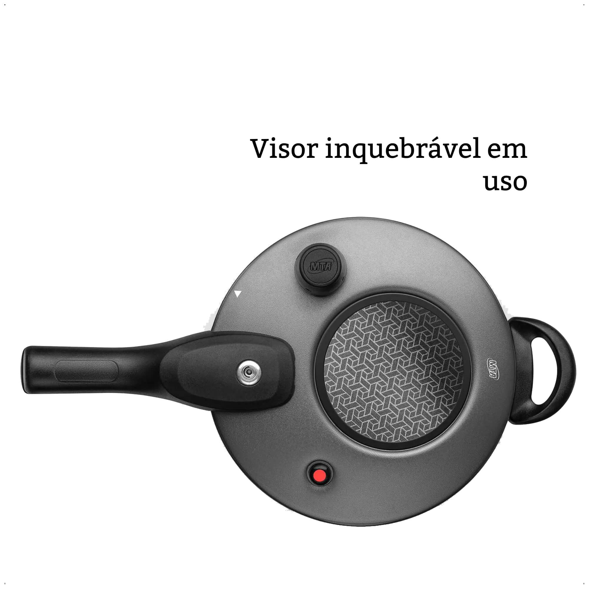 Panela de Pressão Grafite Antiaderente com 4,5L de Capacidade Fechamento Externo Superior MTA 6600