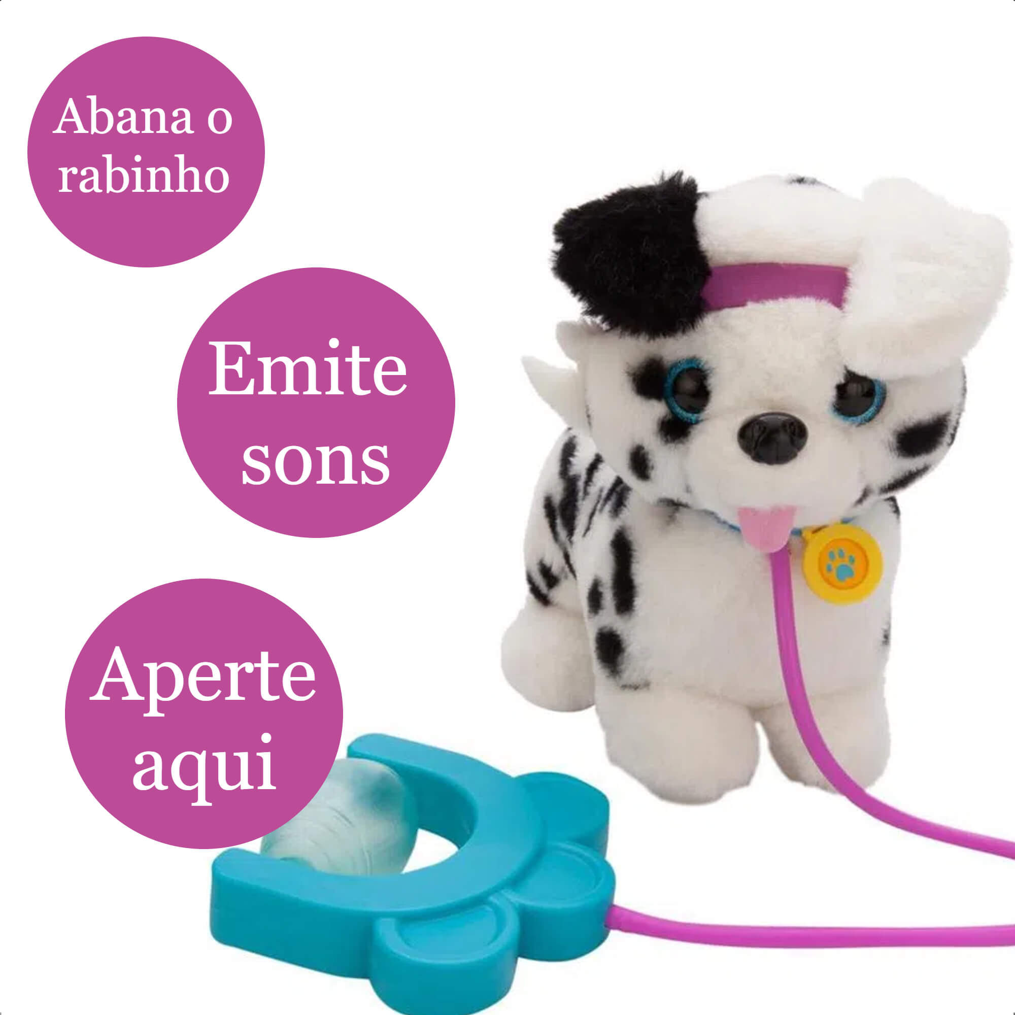 Pelúcia Interativa Walking Petz Dalmata Antialérgica Emite Sons +3 Anos Multikids -  BR1421