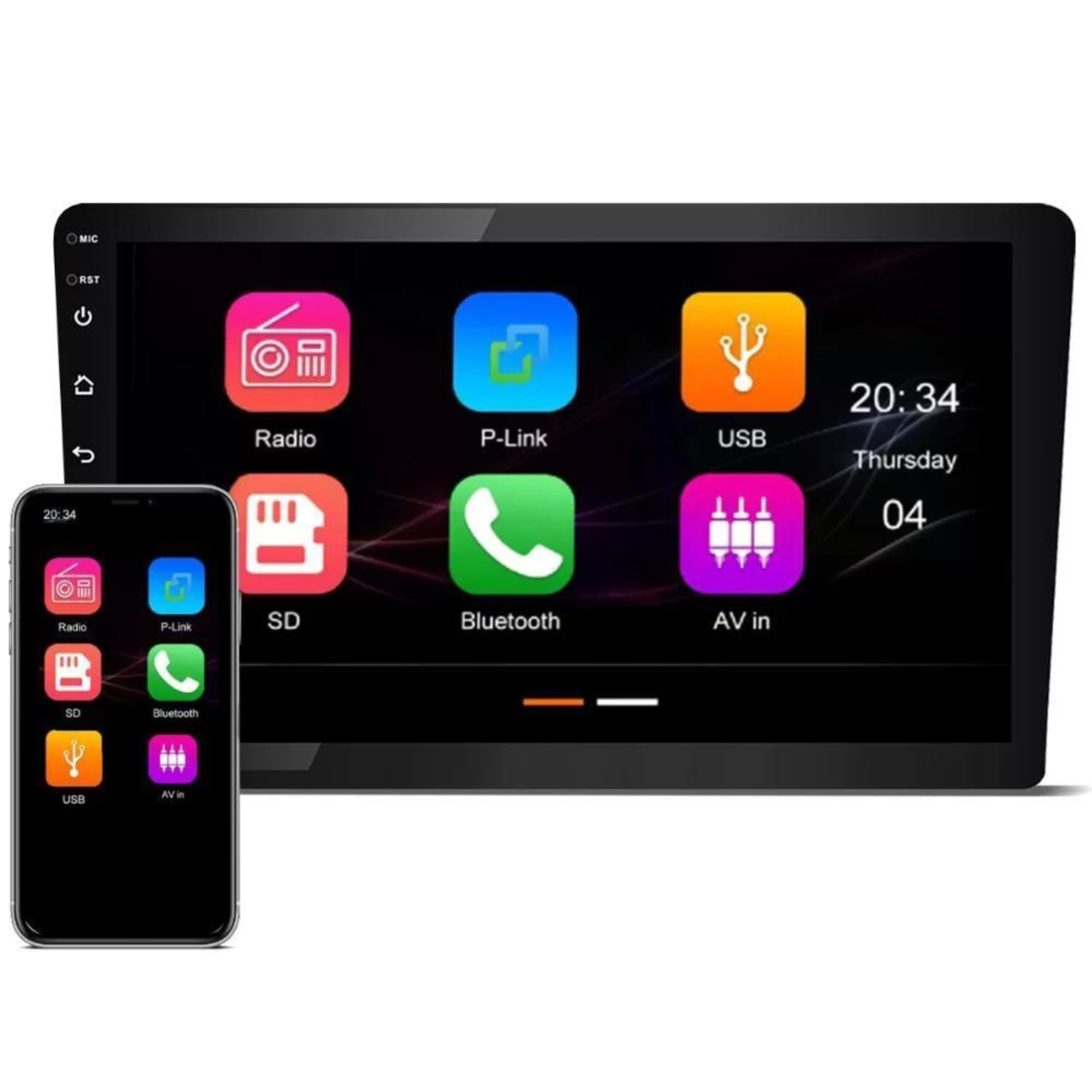 Central Multimídia MP5 9 Polegadas com Android Auto / Apple CarPlay, JR8 - JT30MCAR9