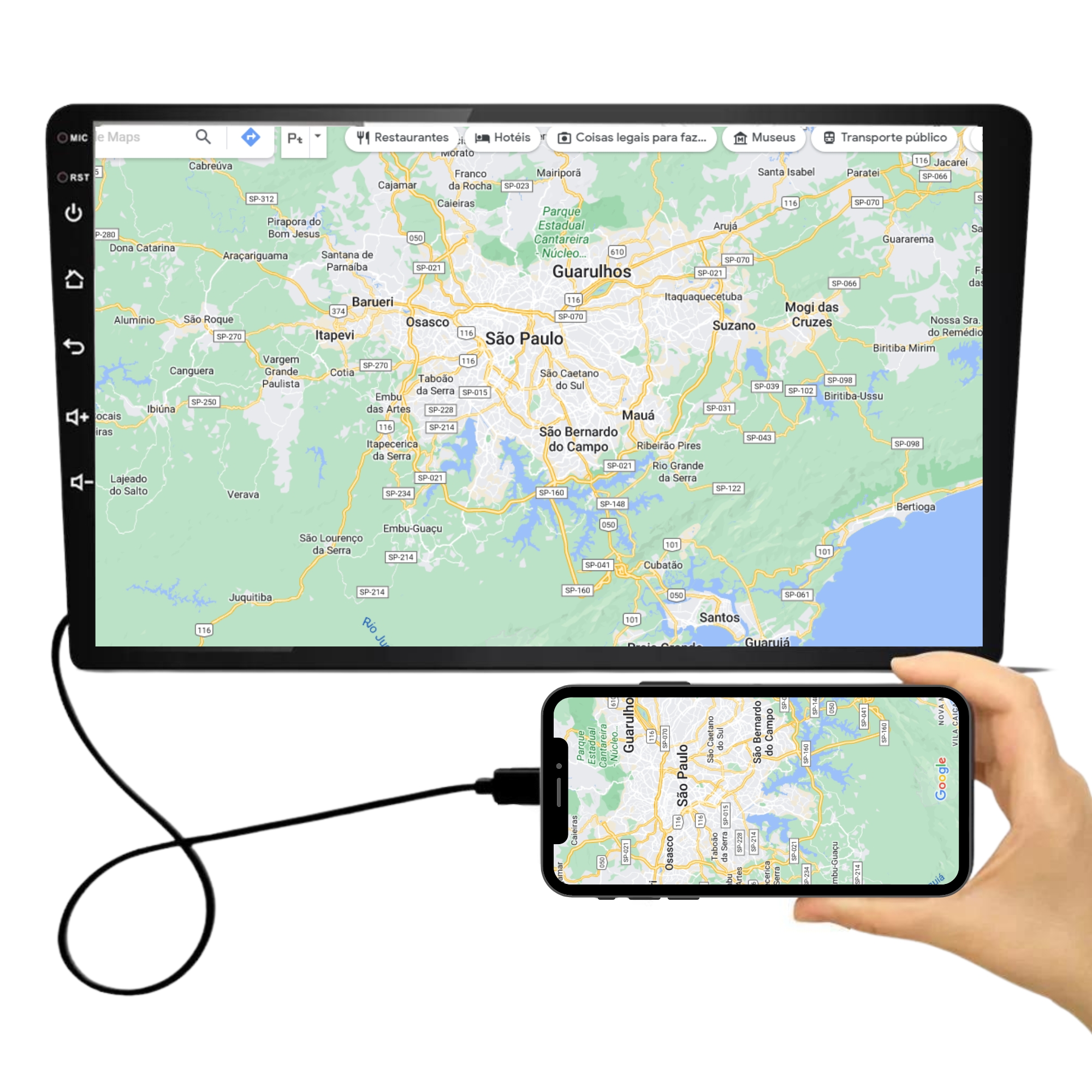 Central Multimídia MP5 9 Polegadas com Android Auto / Apple CarPlay, JR8 - JT30MCAR9