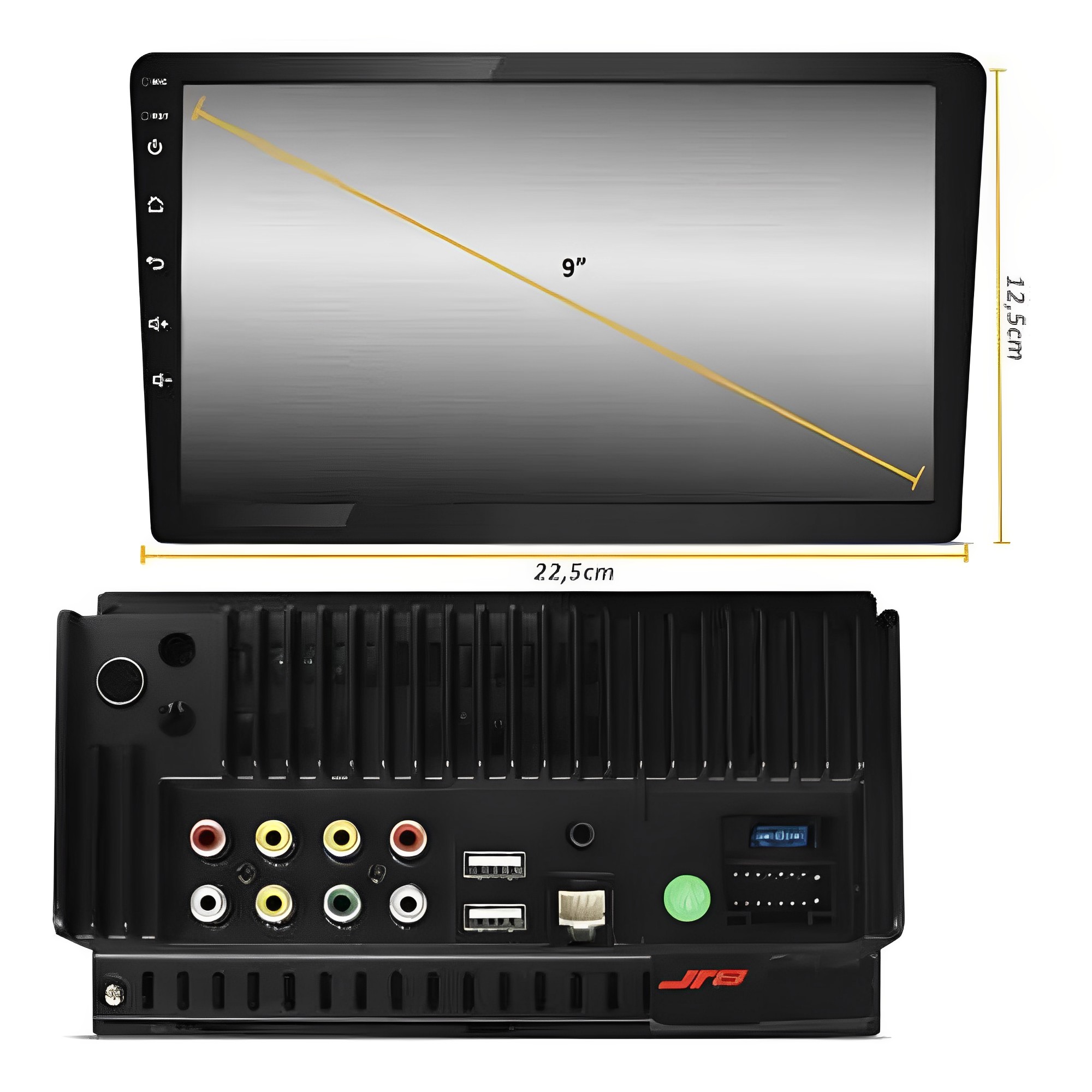 Central Multimídia MP5 9 Polegadas com Android Auto / Apple CarPlay, JR8 - JT30MCAR9