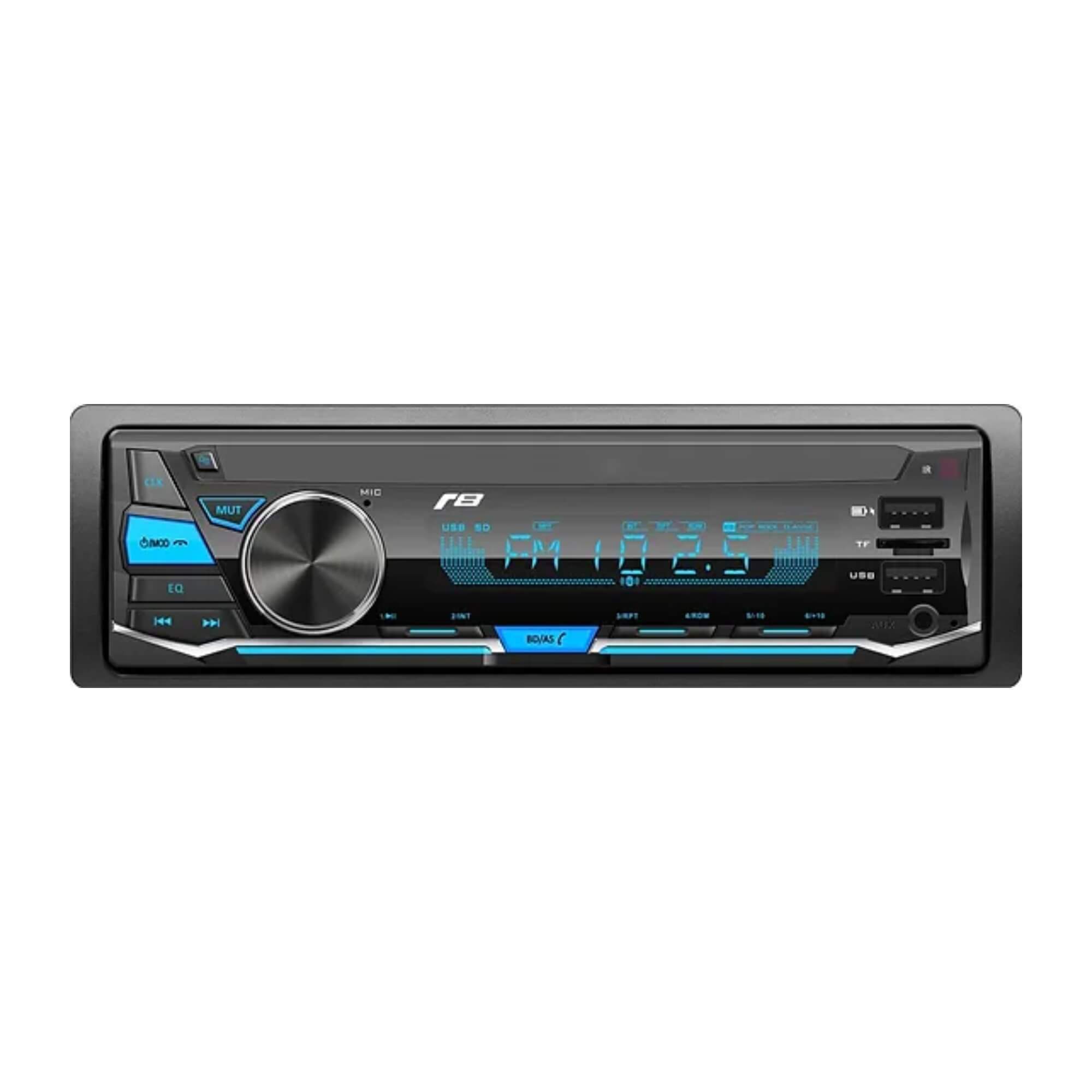 Rádio Automotivo MP3 Bluetooth/USB/FM/MicroSD LED Com Controle Remoto 1Din JR8 - JT1010BT