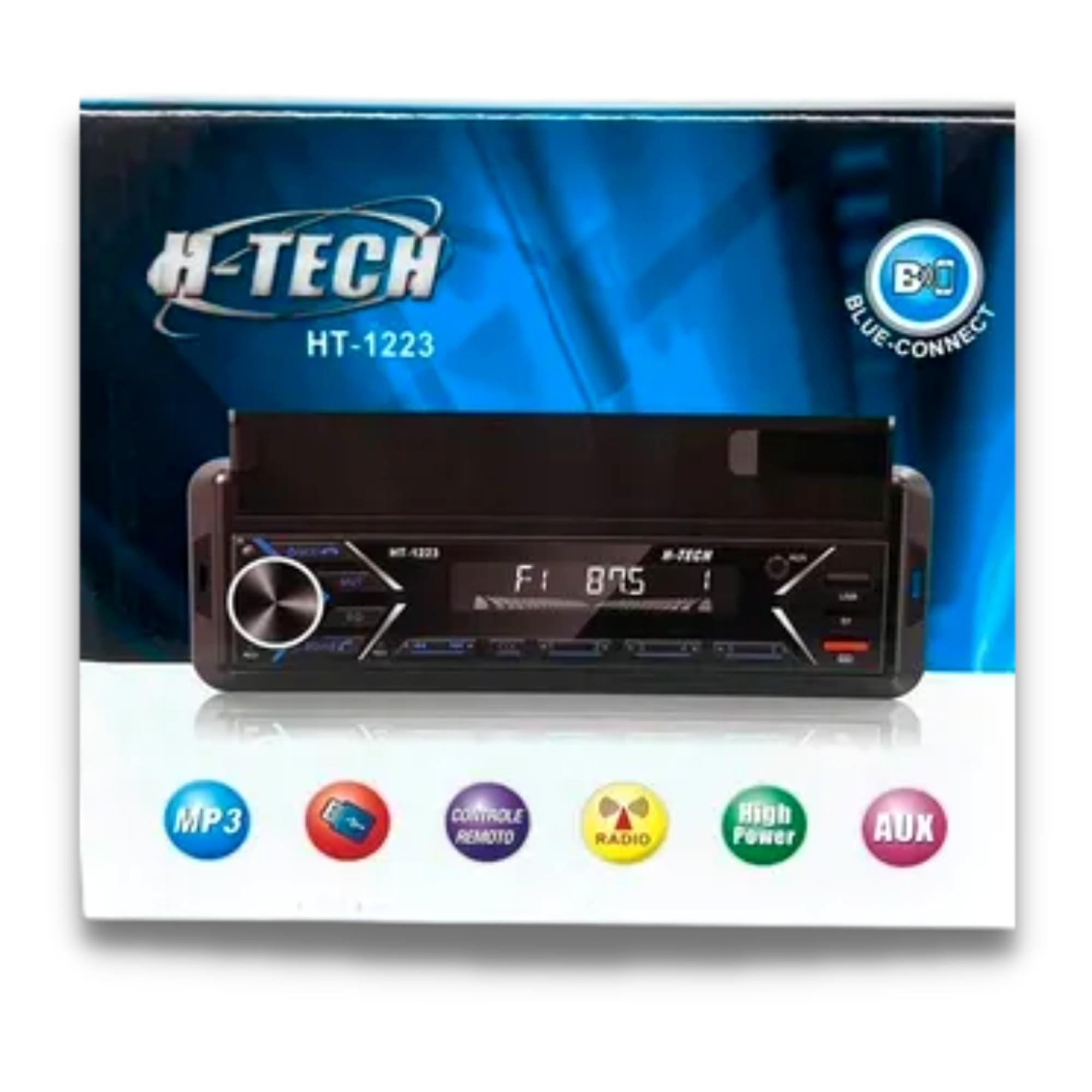 Som Automotivo Rádio Suporte para Celular com APP para Bluetooth/USB/SD/Aux H-Tech - HT-1223