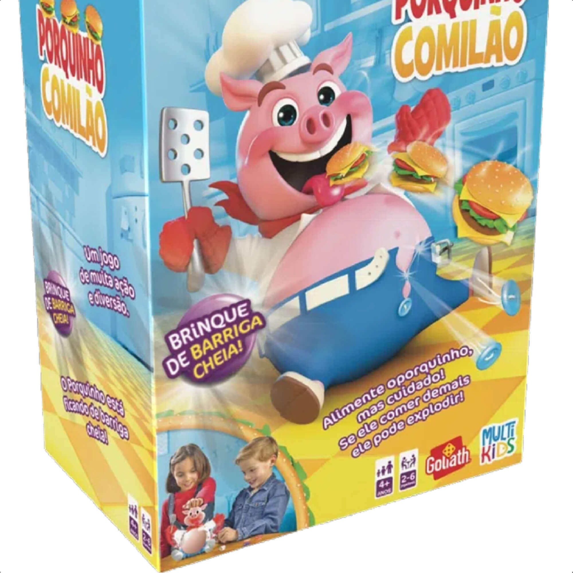 Jogo Porquinho Comilão Explode Barriga Hambúrgueres Coloridos Acima de 4 anos Multikids - BR1794