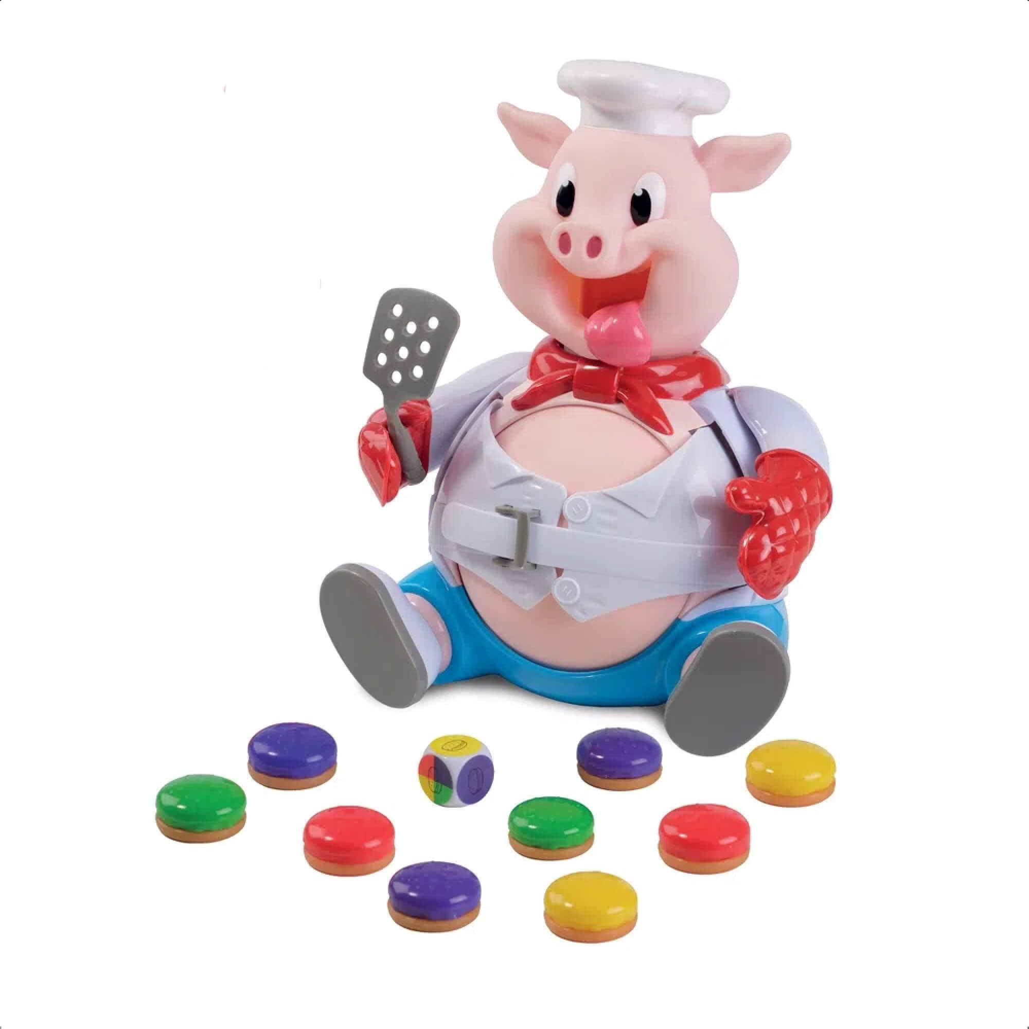 Jogo Porquinho Comilão Explode Barriga Hambúrgueres Coloridos Acima de 4 anos Multikids - BR1794