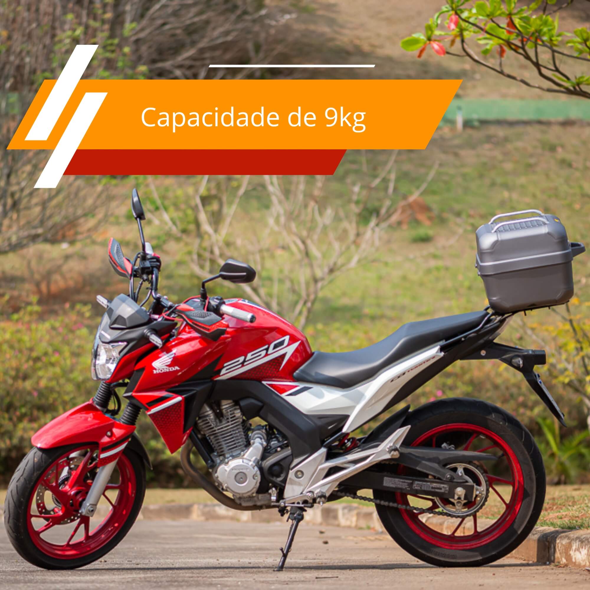 Bau Bauleto Smart para Moto com Porta USB Circuit 28 Litros até 9kgs Titanium - BA002-024