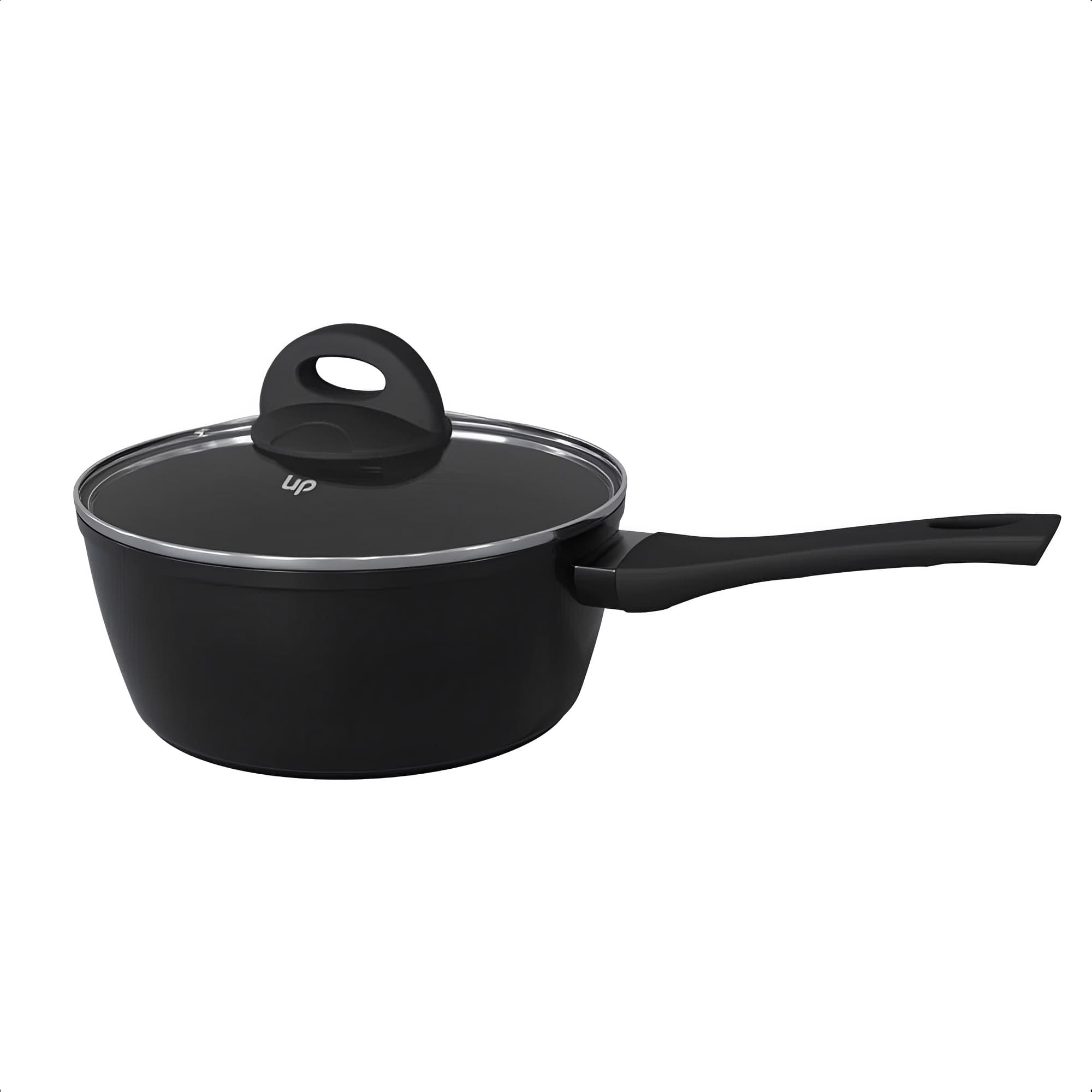 Panela Ouro Preto 16cm Alumínio 4 Camadas Com Revestimento Antiaderente Gold Flon Up Home - UD282