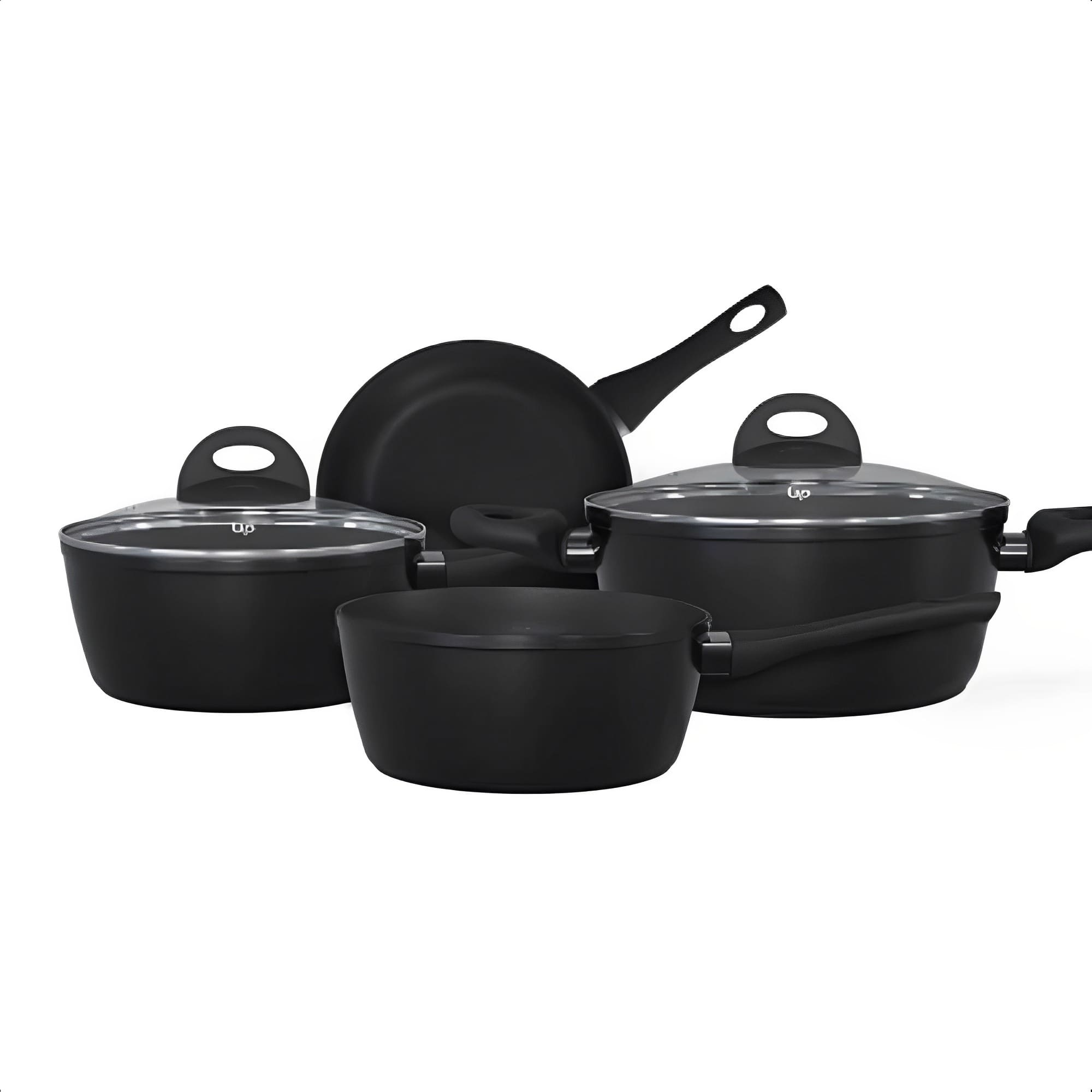 Jogo De Panelas Ouro Preto Alumínio Com Revestimento Antiaderente Goldflon 4 Peças Up Home - UD290