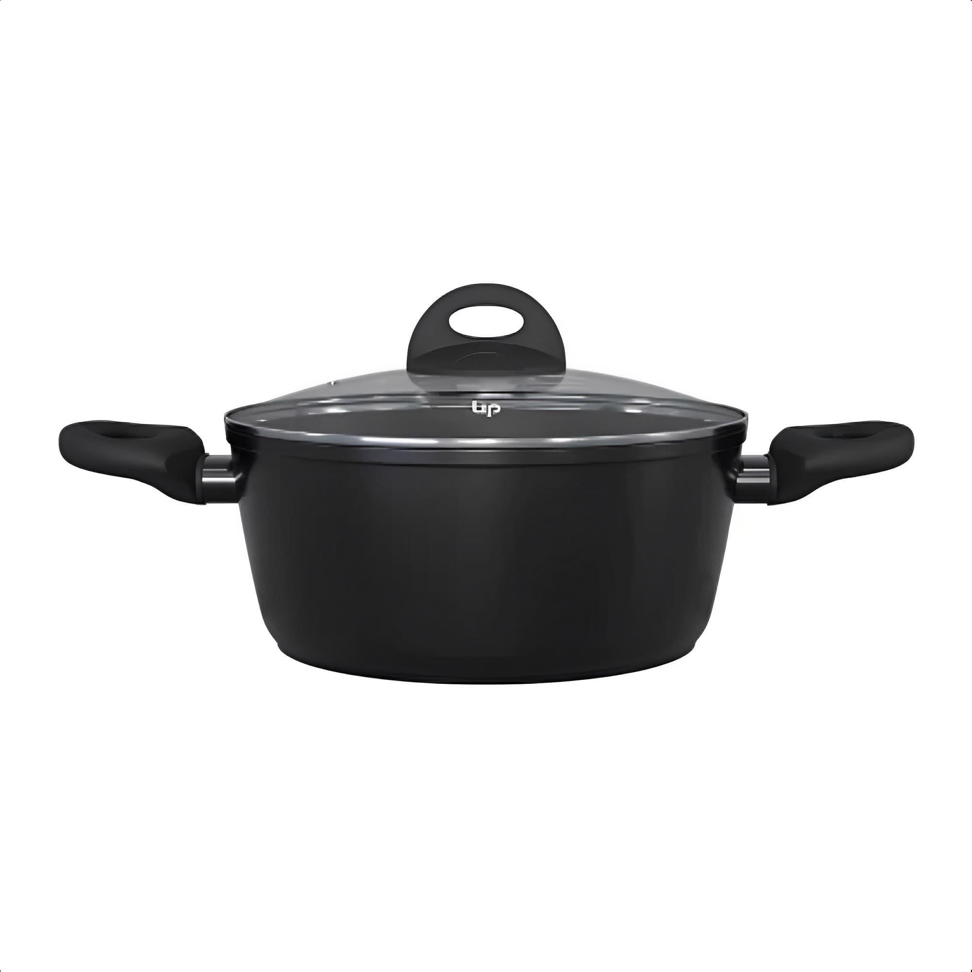 Jogo De Panelas Ouro Preto Alumínio Com Revestimento Antiaderente Goldflon 4 Peças Up Home - UD290