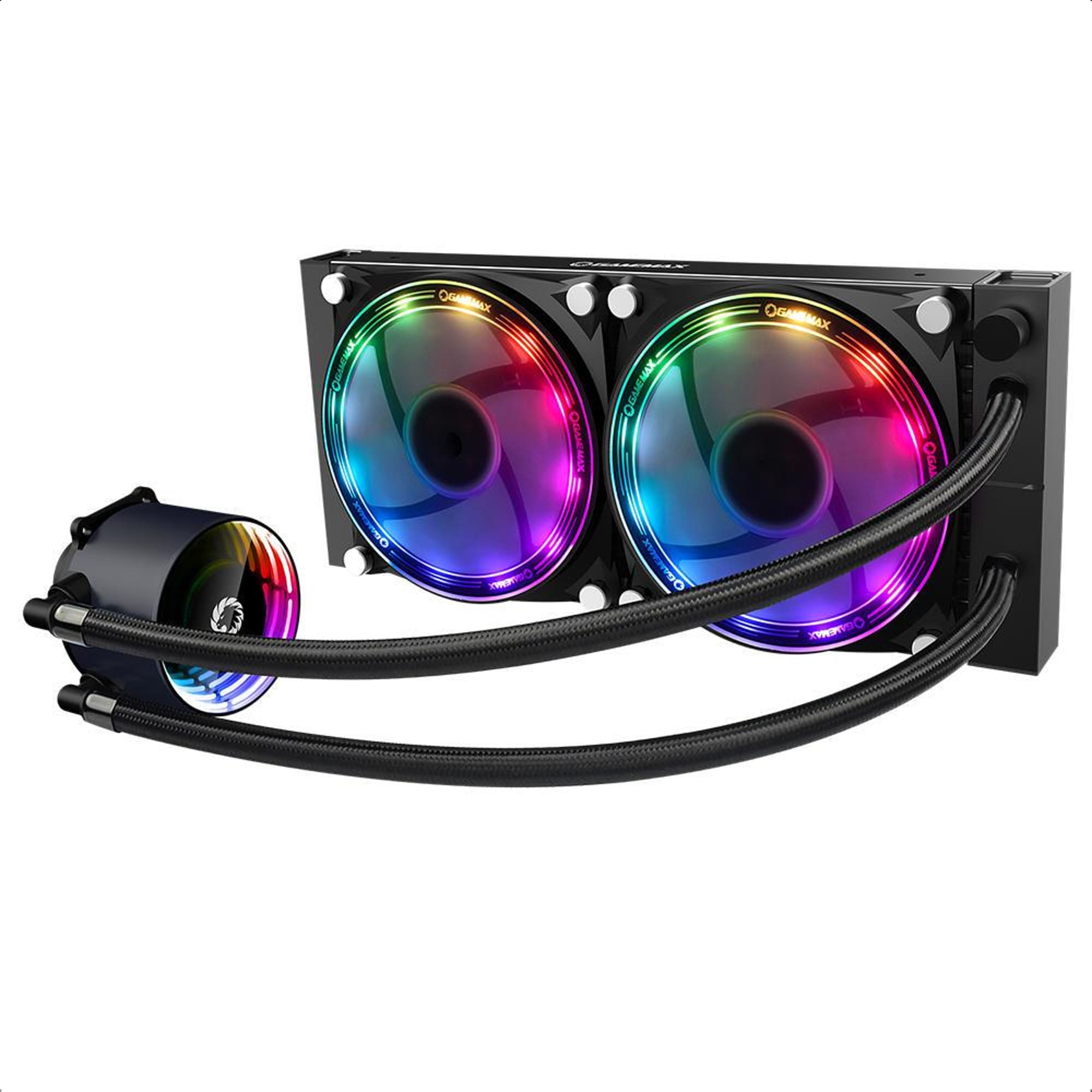 Water Cooler Gamemax Ice Chill 240 Rainbow ARGB Arbg 2-Fan 1900 Rpm 3W Preto 010000290 - Gamemax