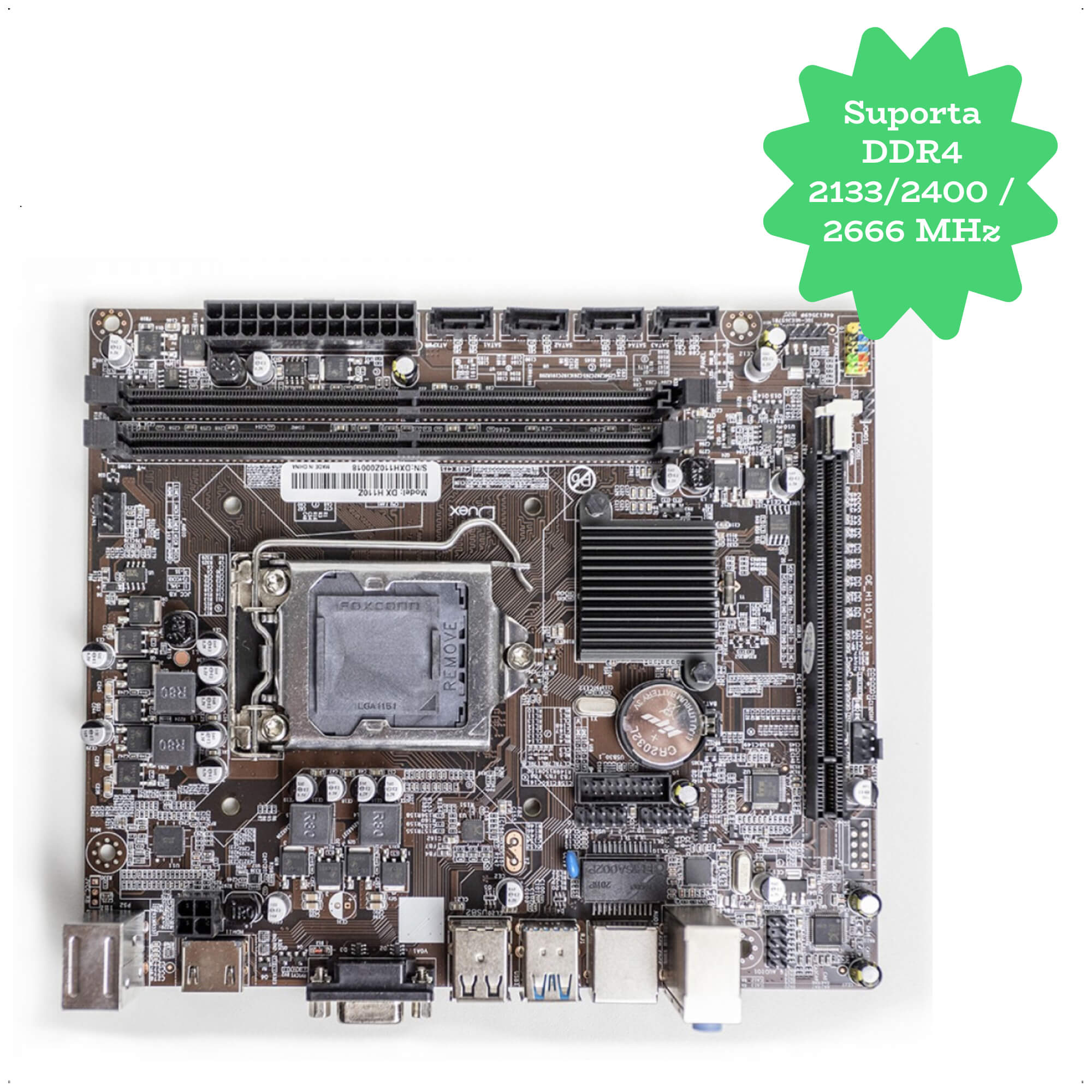Placa Mãe Duex DX H110Z Para Micro Gabinete Intel H110 Socket LGA 1151 Processadores 6ª e 7ª DDR4