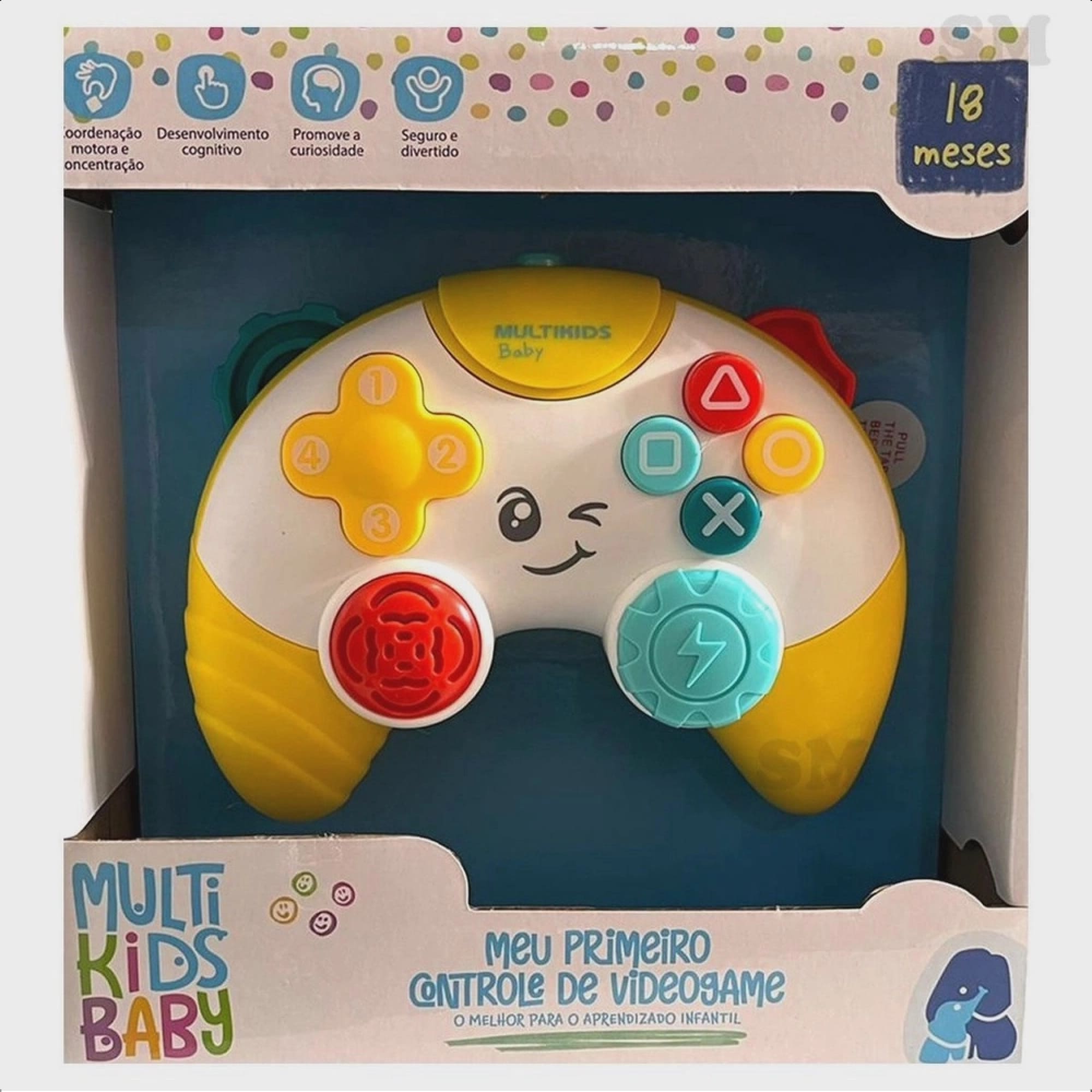 Brinquedo Meu Primeiro Controle De Vídeo Game Sons Luzes +18 Meses Multikids Baby - BR1643