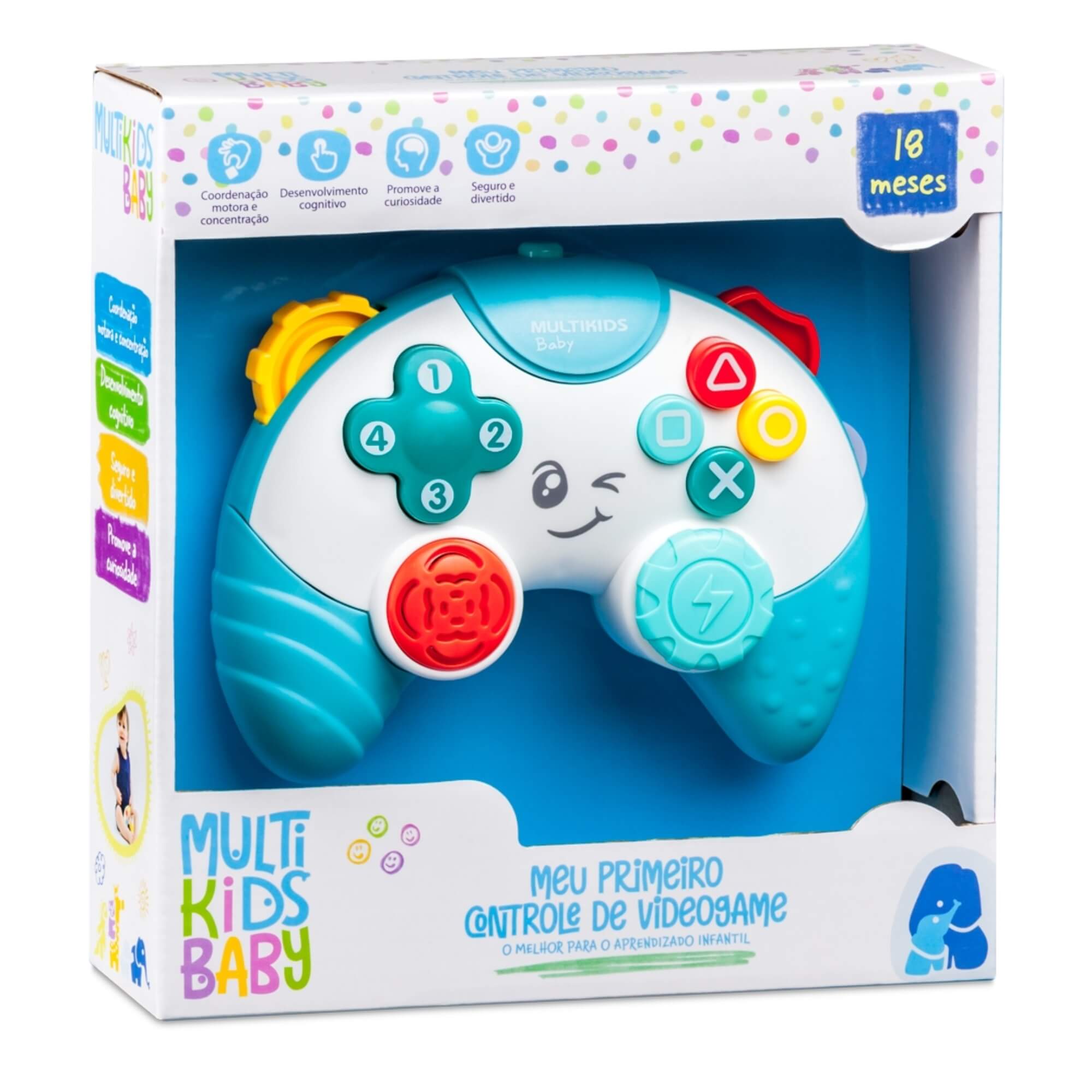 Brinquedo Meu Primeiro Controle De Vídeo Game Sons Luzes +18 Meses Multikids Baby - BR1643