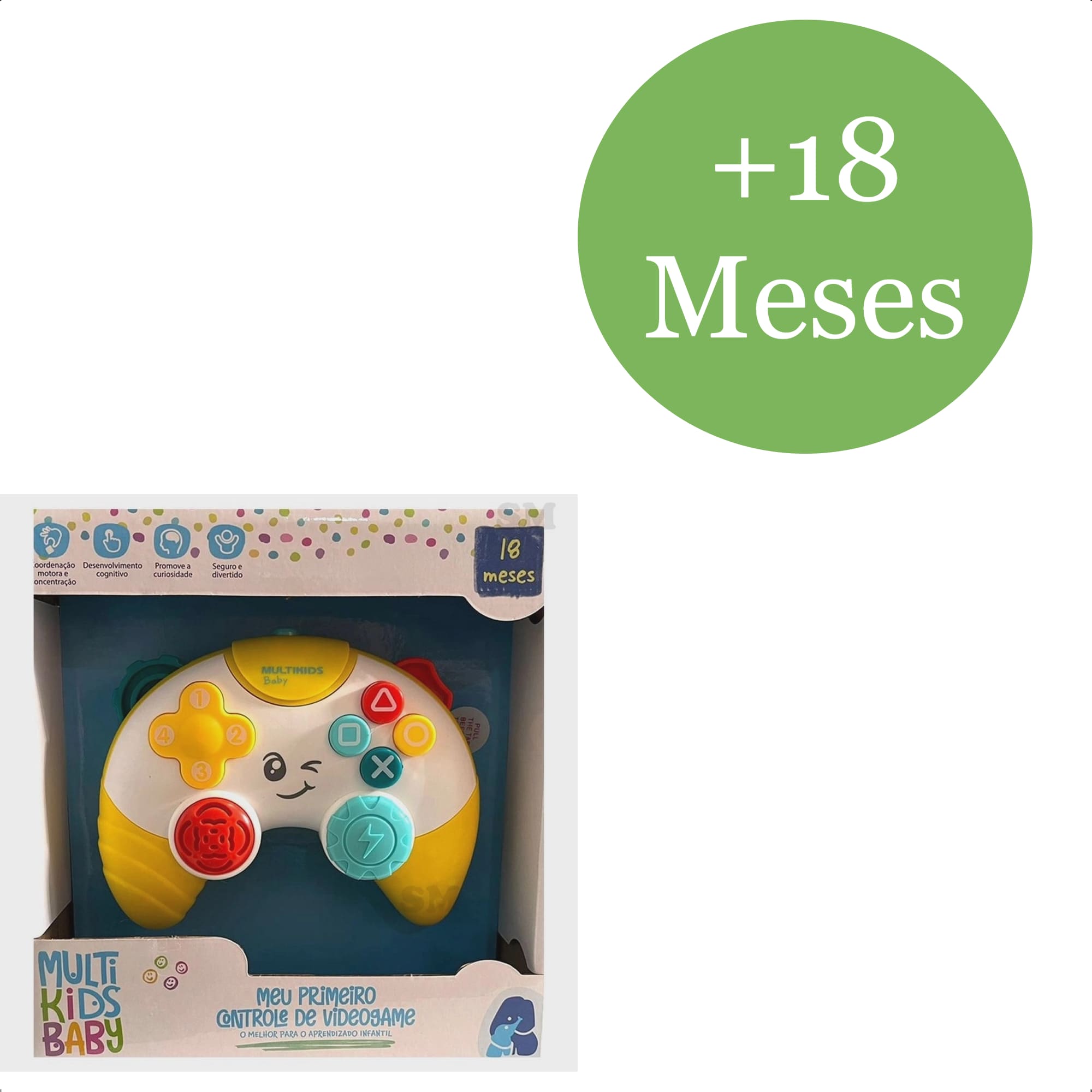 Brinquedo Meu Primeiro Controle De Vídeo Game Sons Luzes +18 Meses Multikids Baby - BR1643