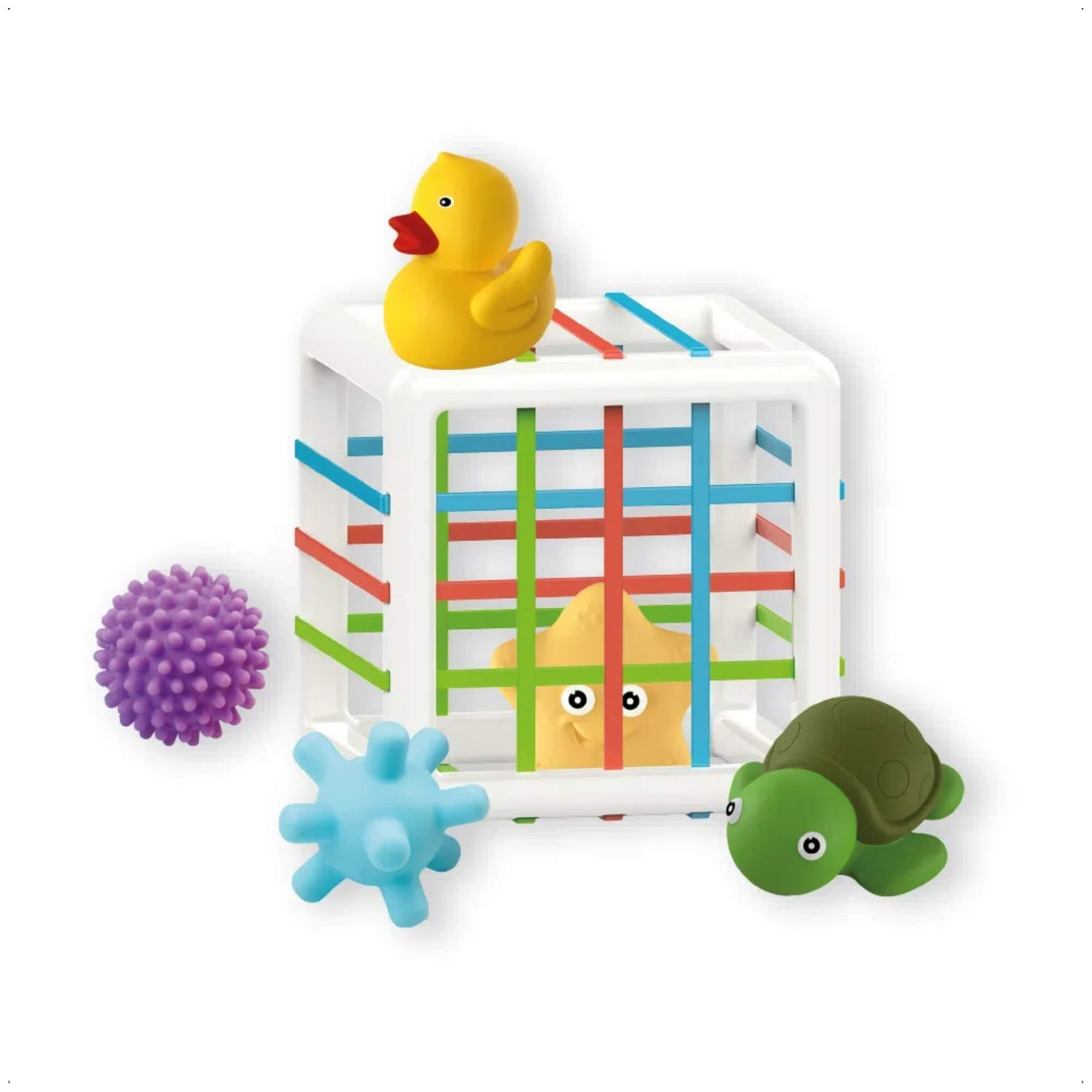 Brinquedo Cubo Elástico Com 5 Blocos Infantil Desenvolvimento Motor Cognitivo Físico - Multikids Baby - BR1636