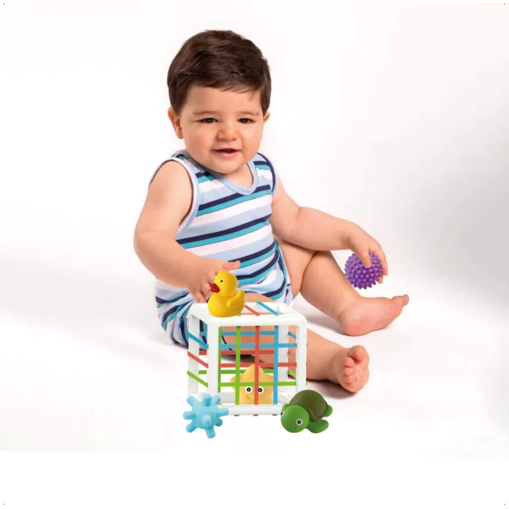 Brinquedo Cubo Elástico Com 5 Blocos Infantil Desenvolvimento Motor Cognitivo Físico - Multikids Baby - BR1636