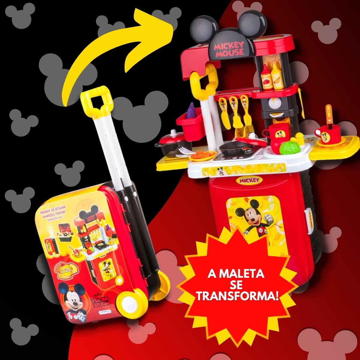 Maleta de Viagem Play Set 3 EM 1 Multikids Maleta: Mickey Cozinha
