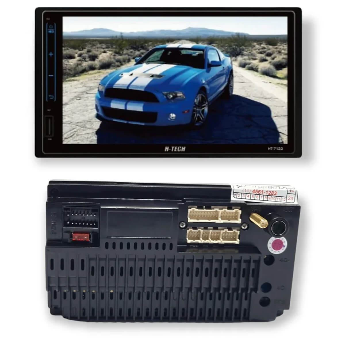 Central Multimídia 2 Din Android 10 h-tech HT-7123 Touch 7" Polegadas USB / Bluetooth / FM 32GB
