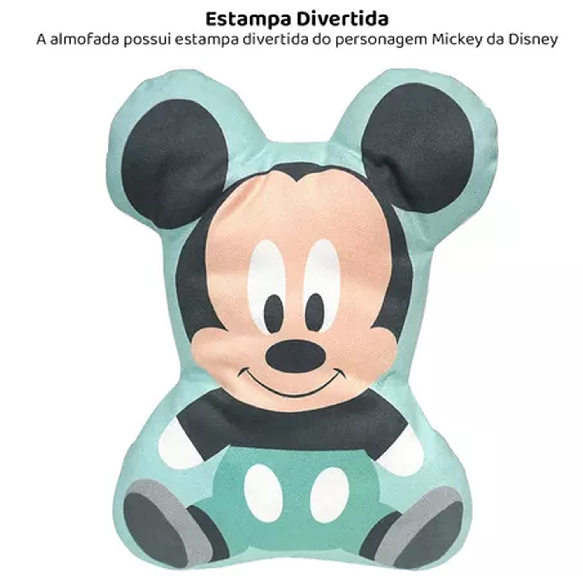 Almofada 2d Recém Nascido Bebe Infantil Macio Mickey Disney Azul Baby Go - 03721