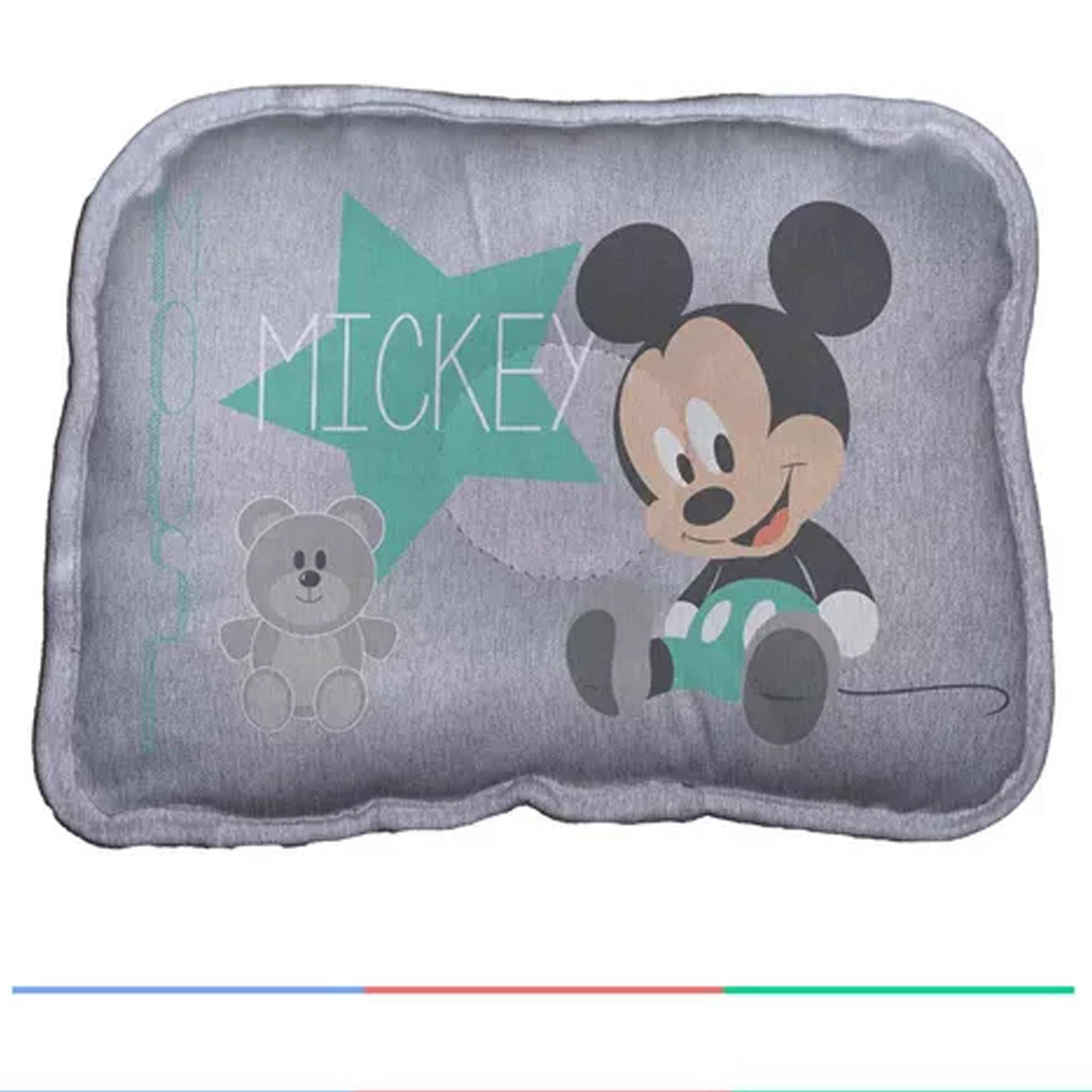 Almofada para Berço e Carrinho Recém Nascido Mickey Disney Confortável e Macia Baby Go - 03722