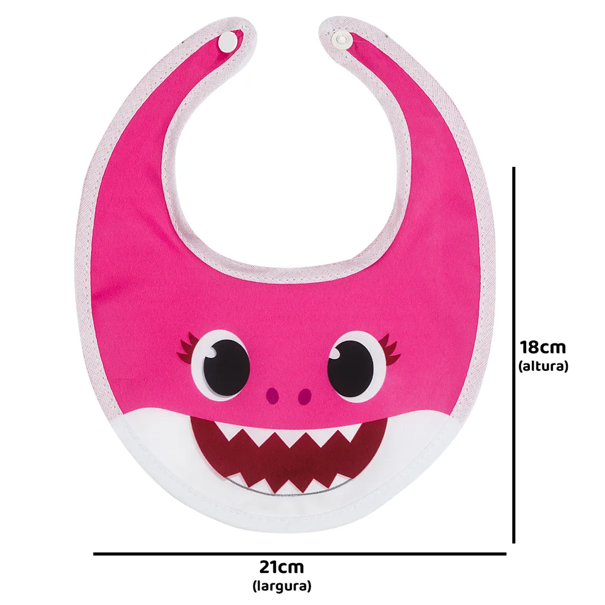 Kit Babador Decorado Com Botão Bolso 2 Unidades Rosa e Amarelo 3/6M Baby Shark Baby Go - 01455