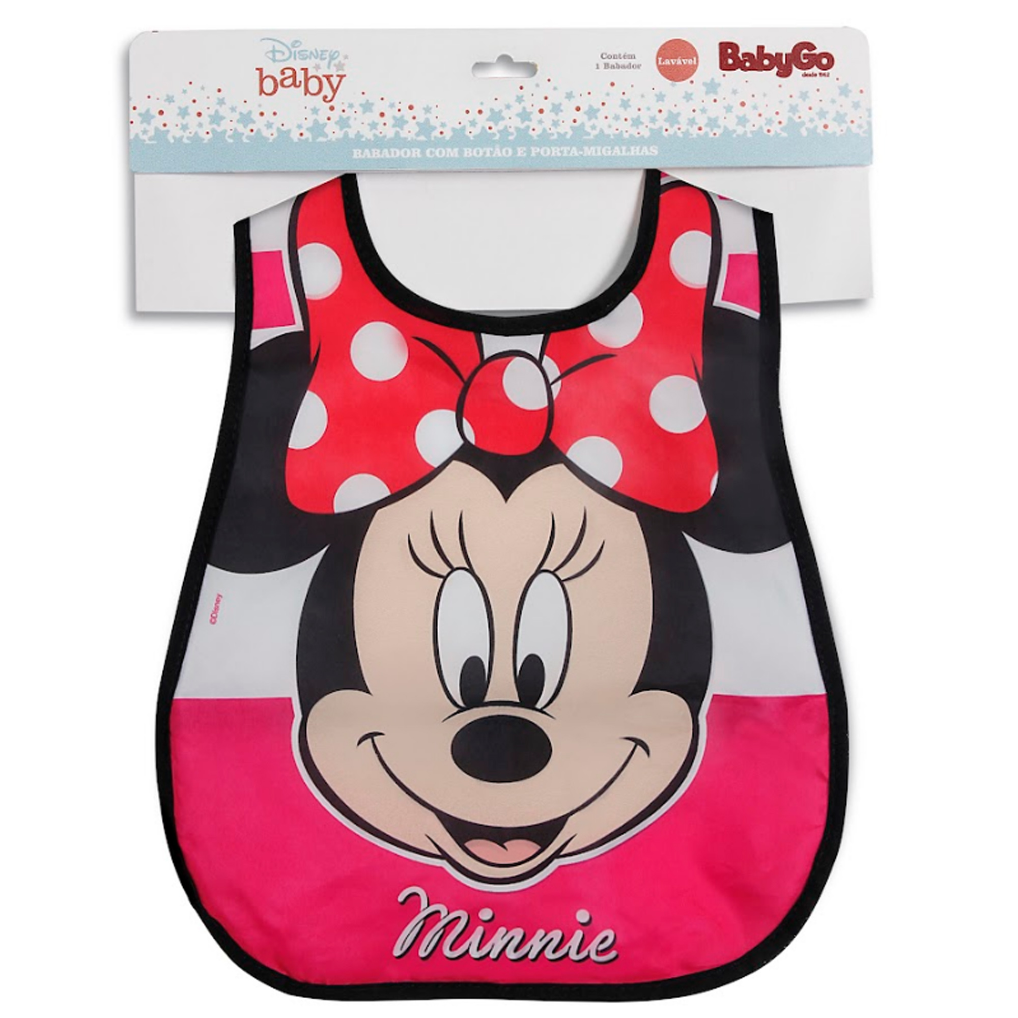 Babador Avental Impermeável Para Bebê Minnie 9 à 12 Meses Tema Baby Go - 01459