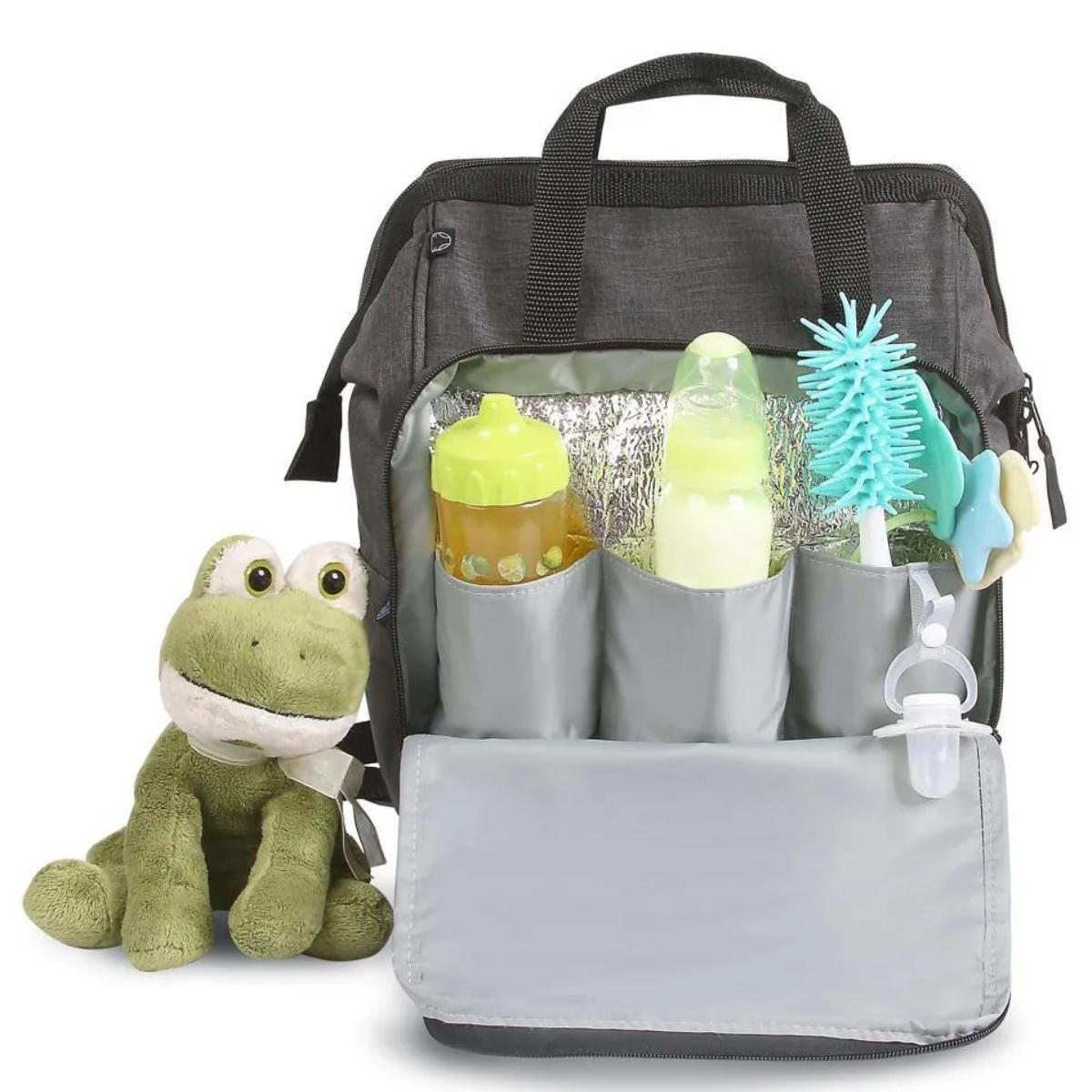Mochila Maternidade Baby Bag Backpack Com Trocador Organização Divisórias Preto Baby Go - 00883
