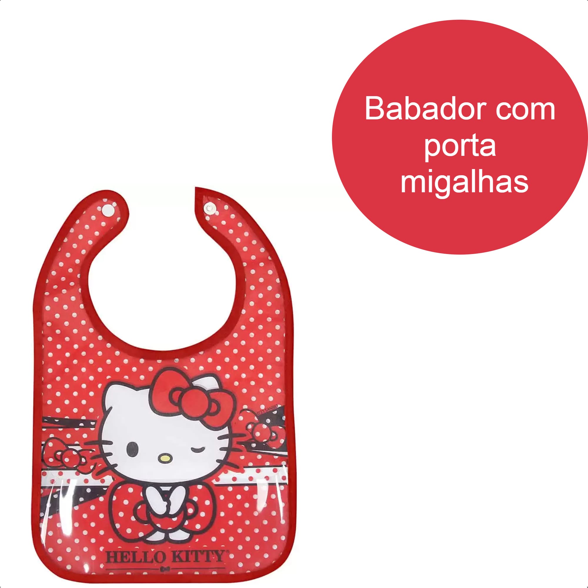 Kit A Hora Da Papinha Hello Kitty Babador Porta Migalhas Copo Redutor De Respingo Baby Go - 02600