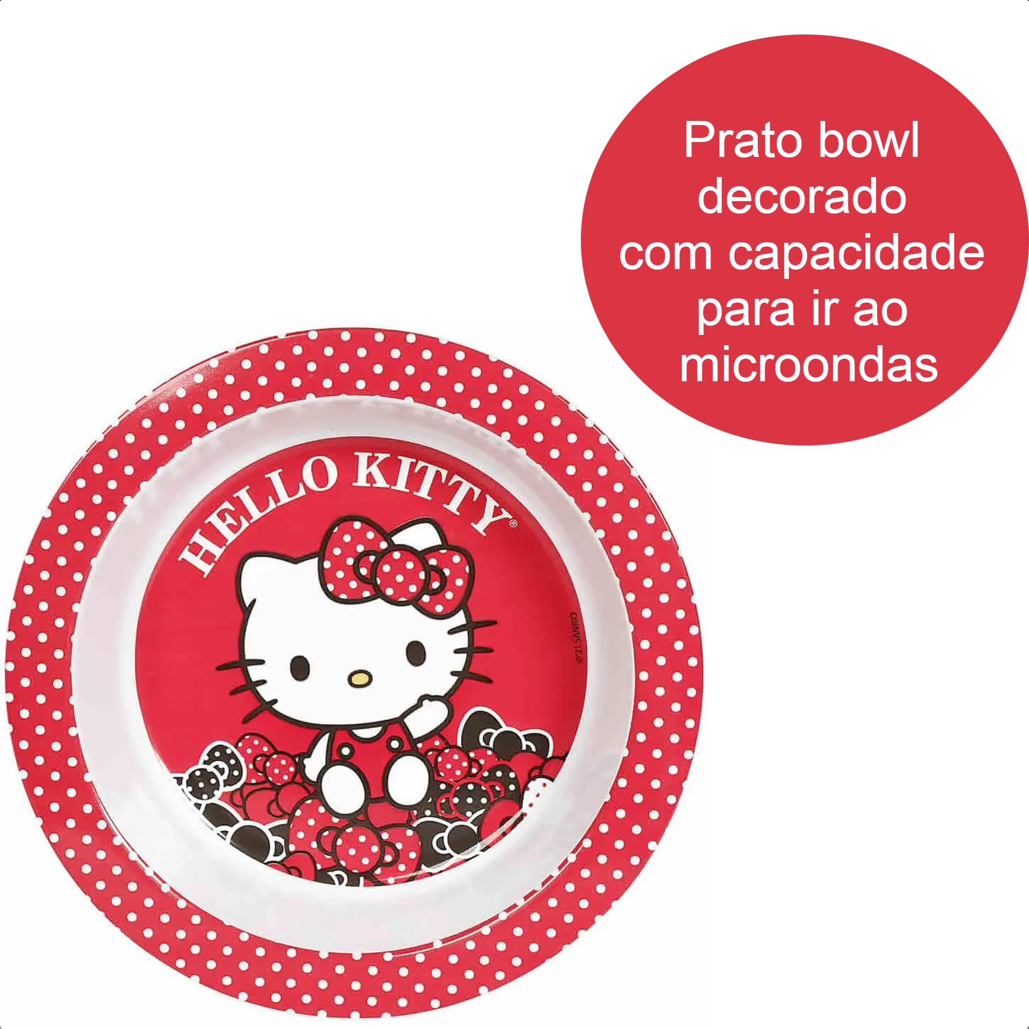 Kit A Hora Da Papinha Hello Kitty Babador Porta Migalhas Copo Redutor De Respingo Baby Go - 02600